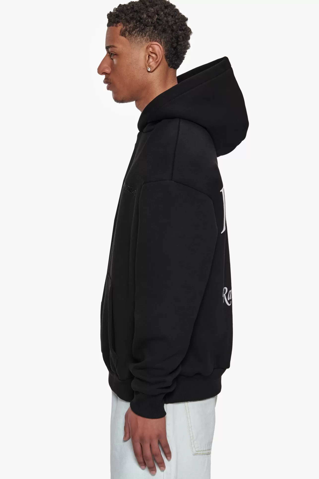Dropsize HEAVY OVERZIZE RAISED IN HEAVEN HOODIE BLACK* Hoodie