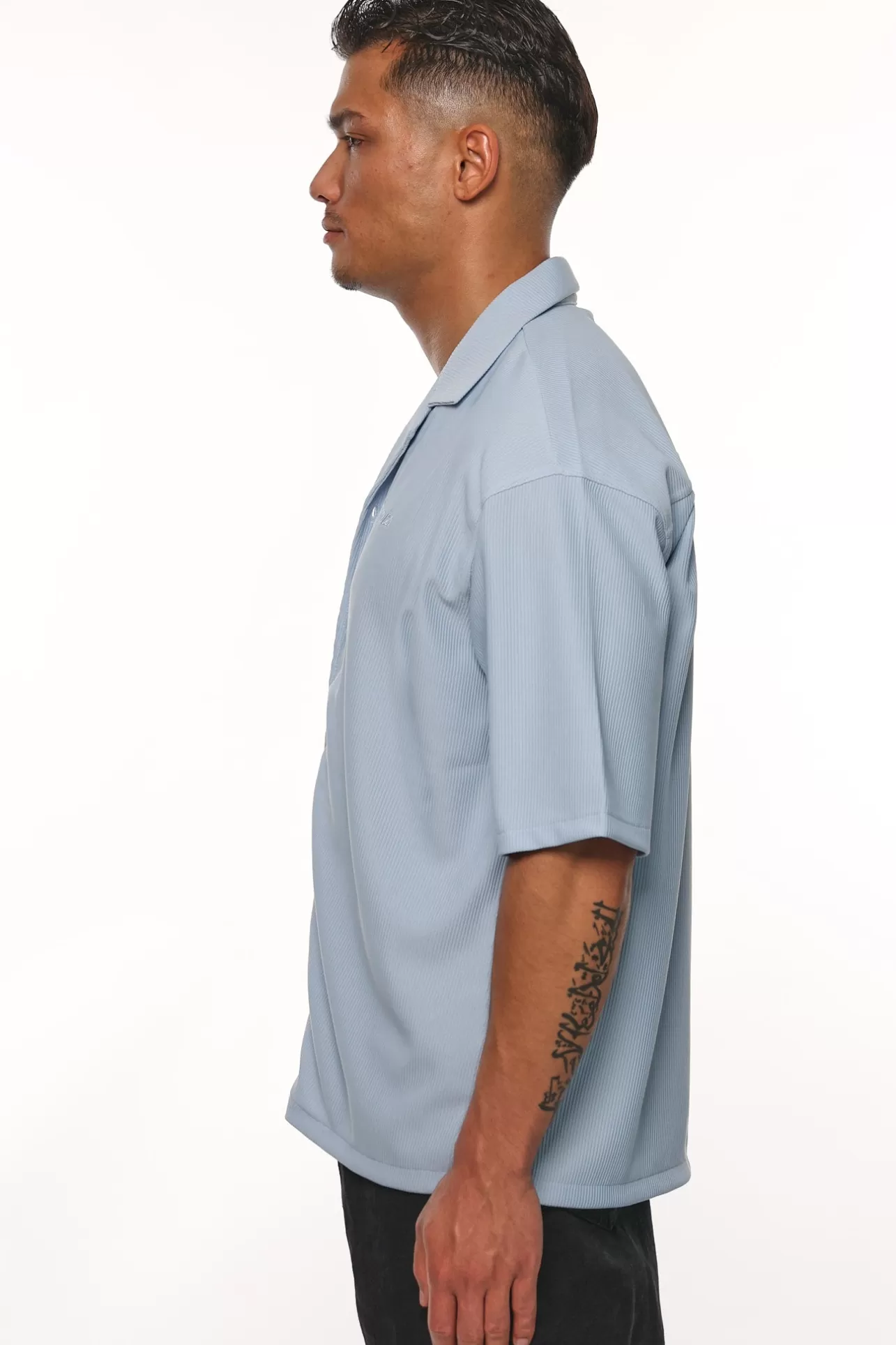 Dropsize HEAVY PLISSEE SUMMER SHIRT BABY BLUE* T Shirt
