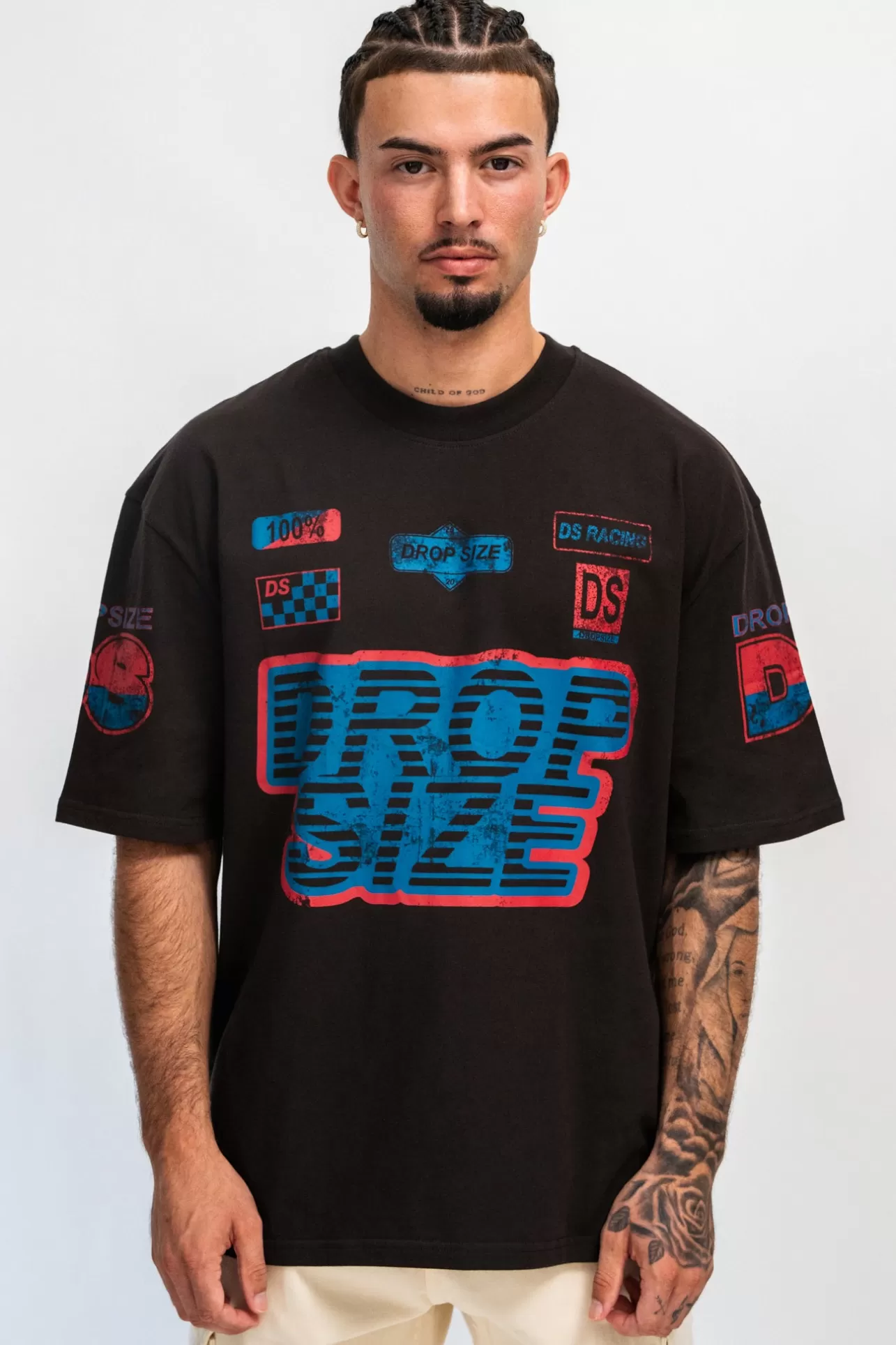 Dropsize HEAVY RACING T-SHIRT WASHED BLACK* T Shirt