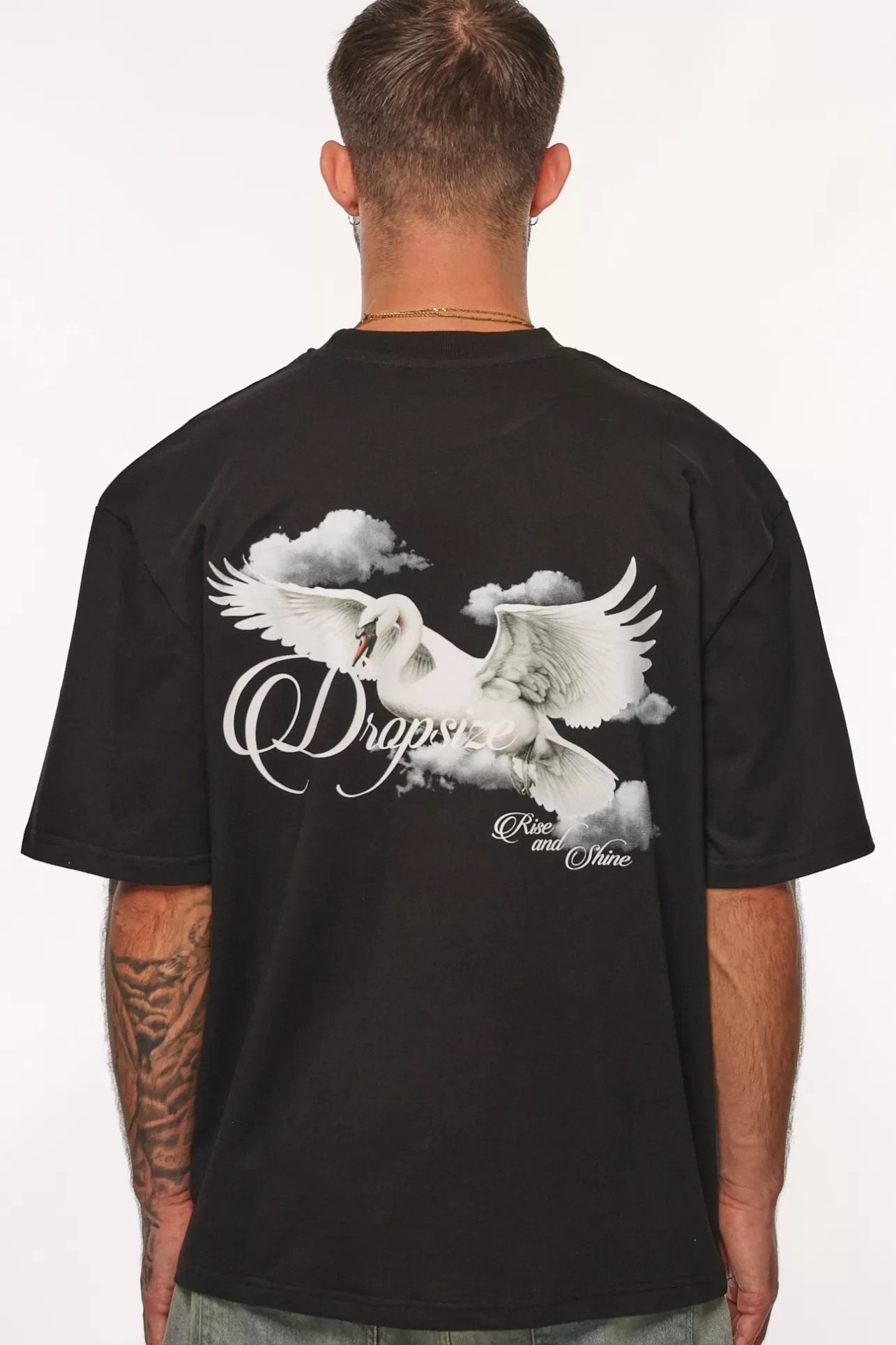 Dropsize HEAVY RISE AND SHINE T-SHIRT BLACK* T Shirt