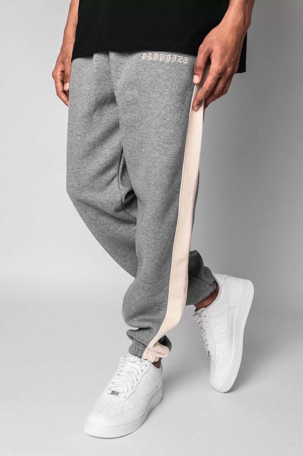Dropsize HEAVY SIDE STRIPE JOGGER HEATHER GREY* Jogging