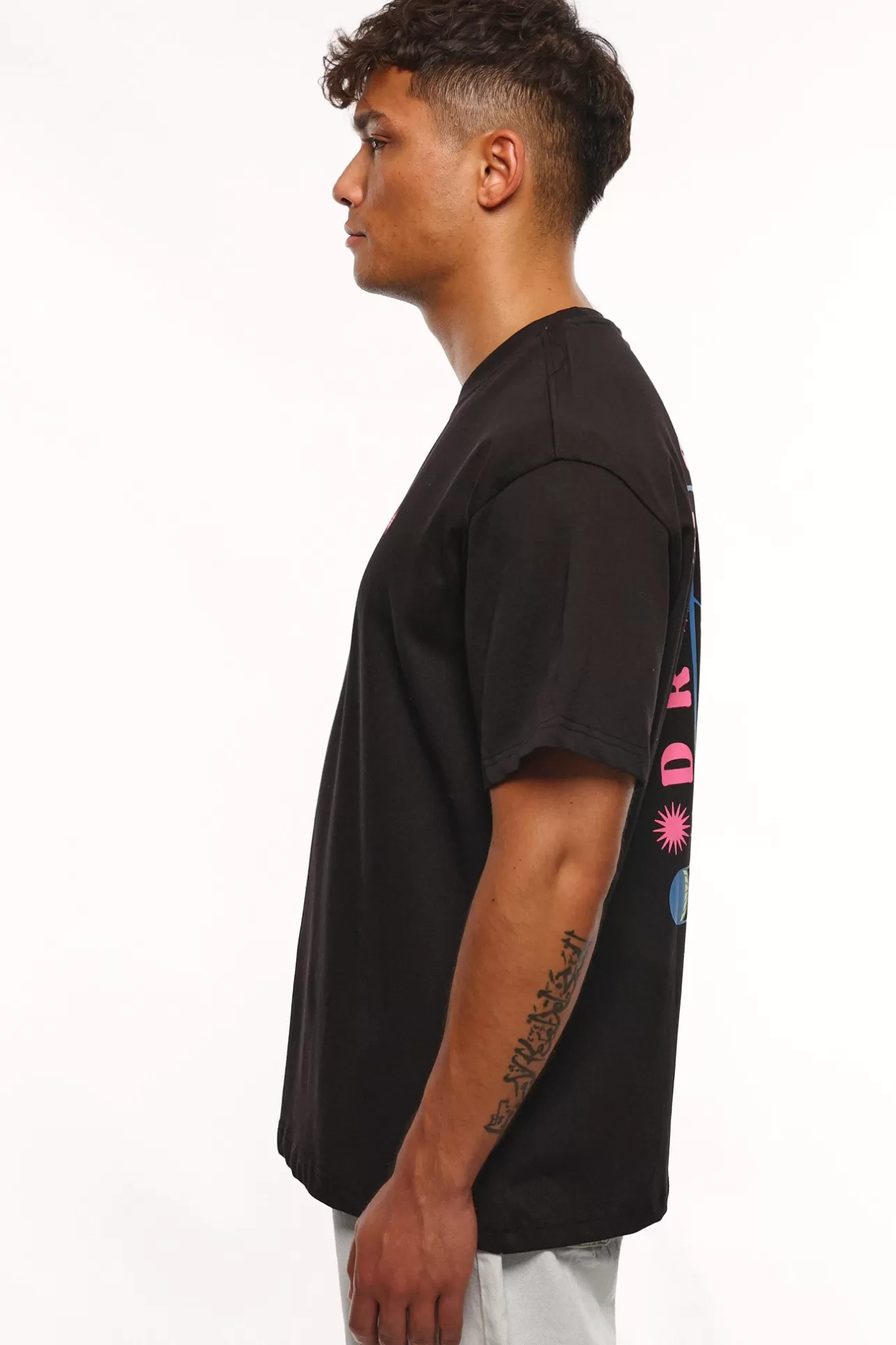 Dropsize HEAVY SKULL LOGO T-SHIRT BLACK* T Shirt