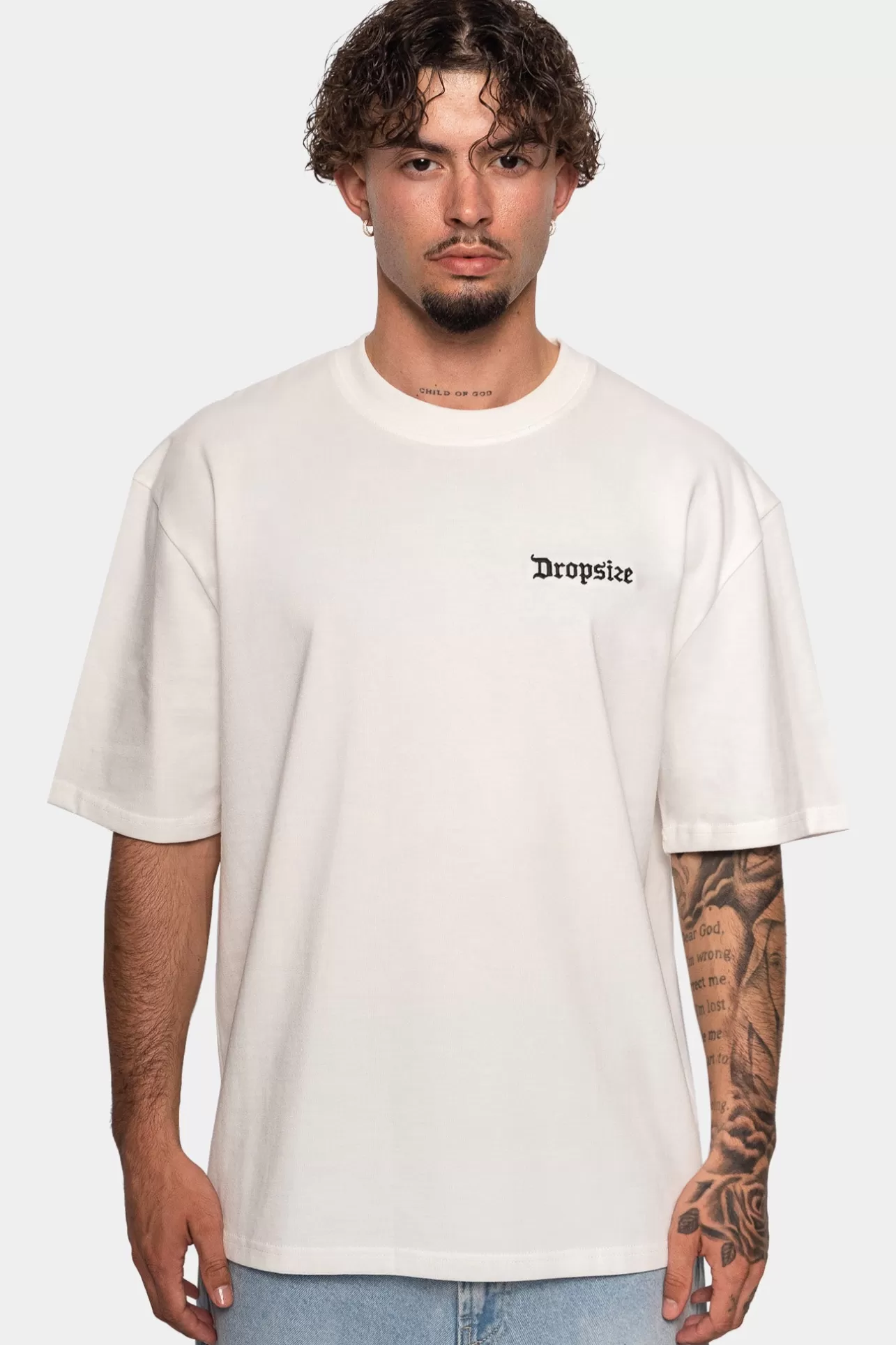 Dropsize HEAVY V2 EMBO T-SHIRT CREAM WHITE* T Shirt