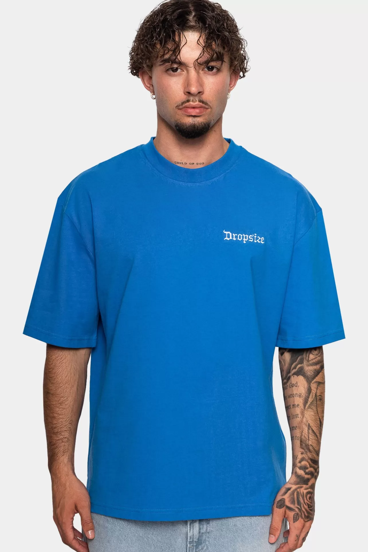 Dropsize HEAVY V2 EMBO T-SHIRT ROYAL BLUE* T Shirt