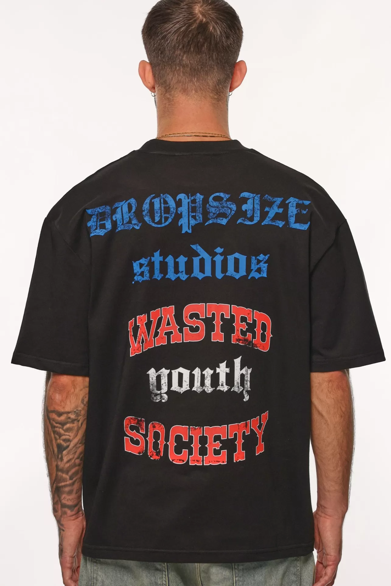 Dropsize HEAVY WASTED SOCIETY T-SHIRT BLACK* T Shirt