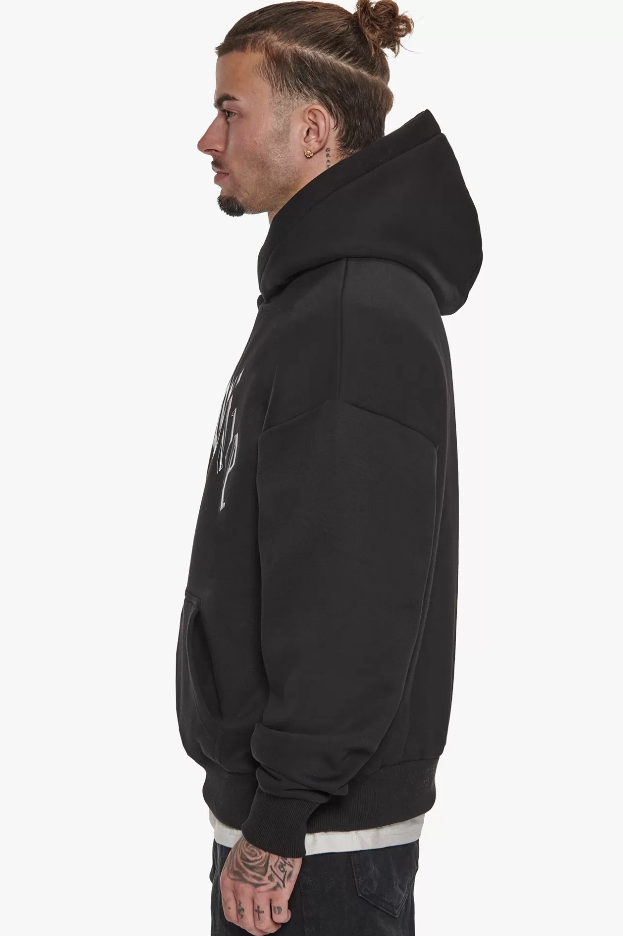 Dropsize LACQUER PRINT LOGO HOODIE BLACK* Hoodie