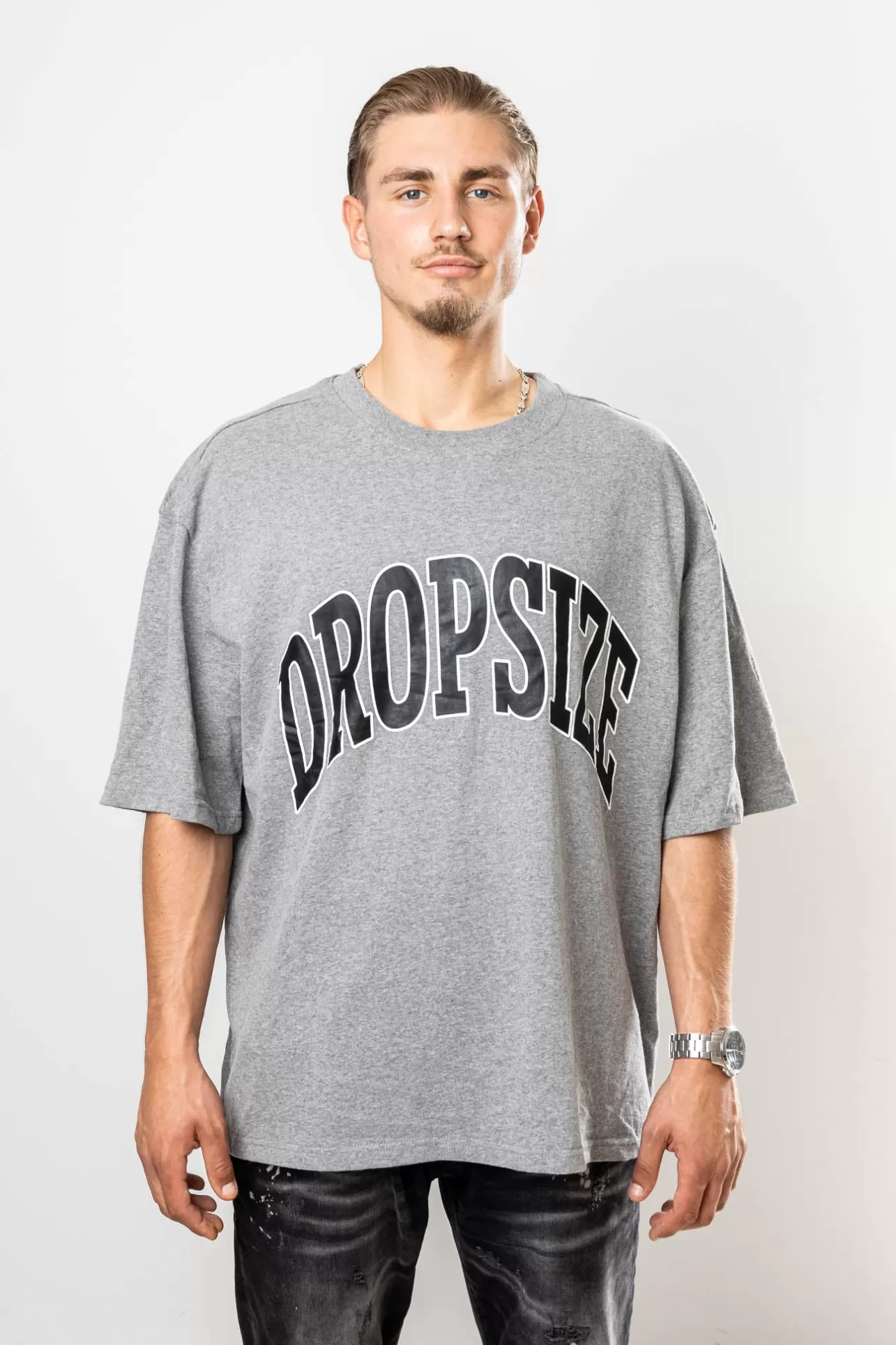 Dropsize Logo Design Heavy T-Shirt Heather Grey* T Shirt