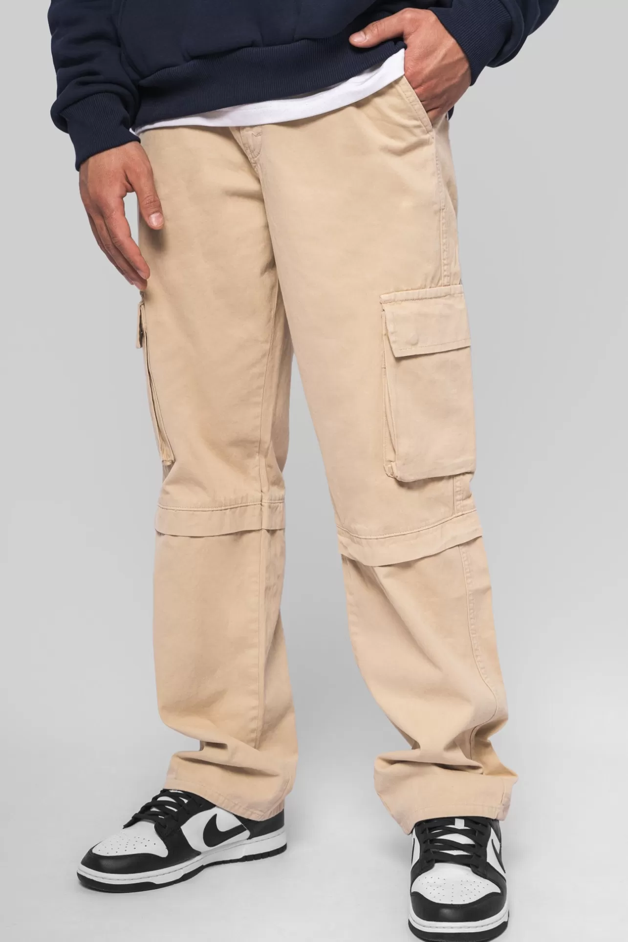 Dropsize LOOSE FIT CARGO JEANS CREAM WHITE* Cargoes | Jeans