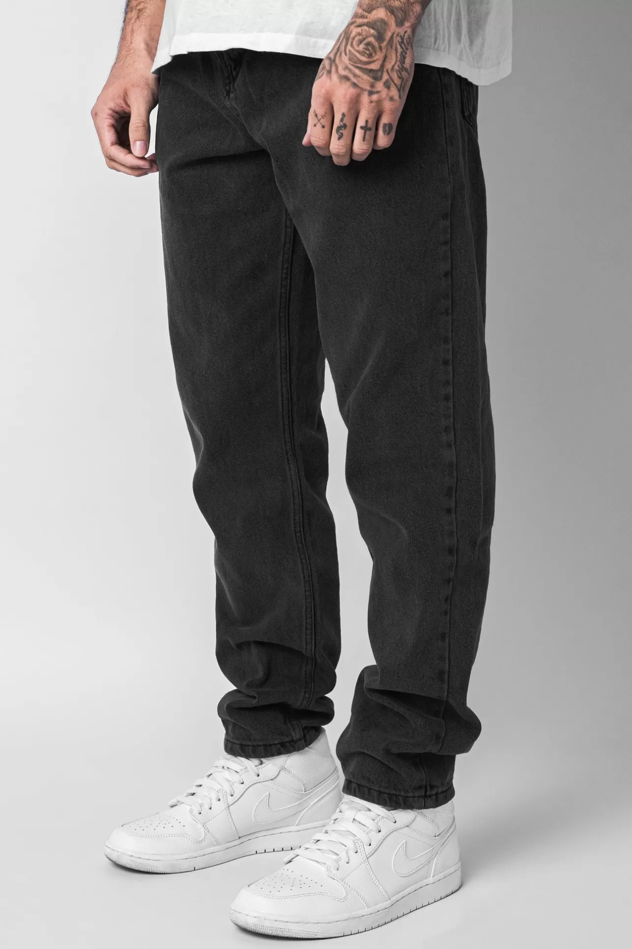 Dropsize LOOSE FIT WASHED GRAY JEANS* Jeans