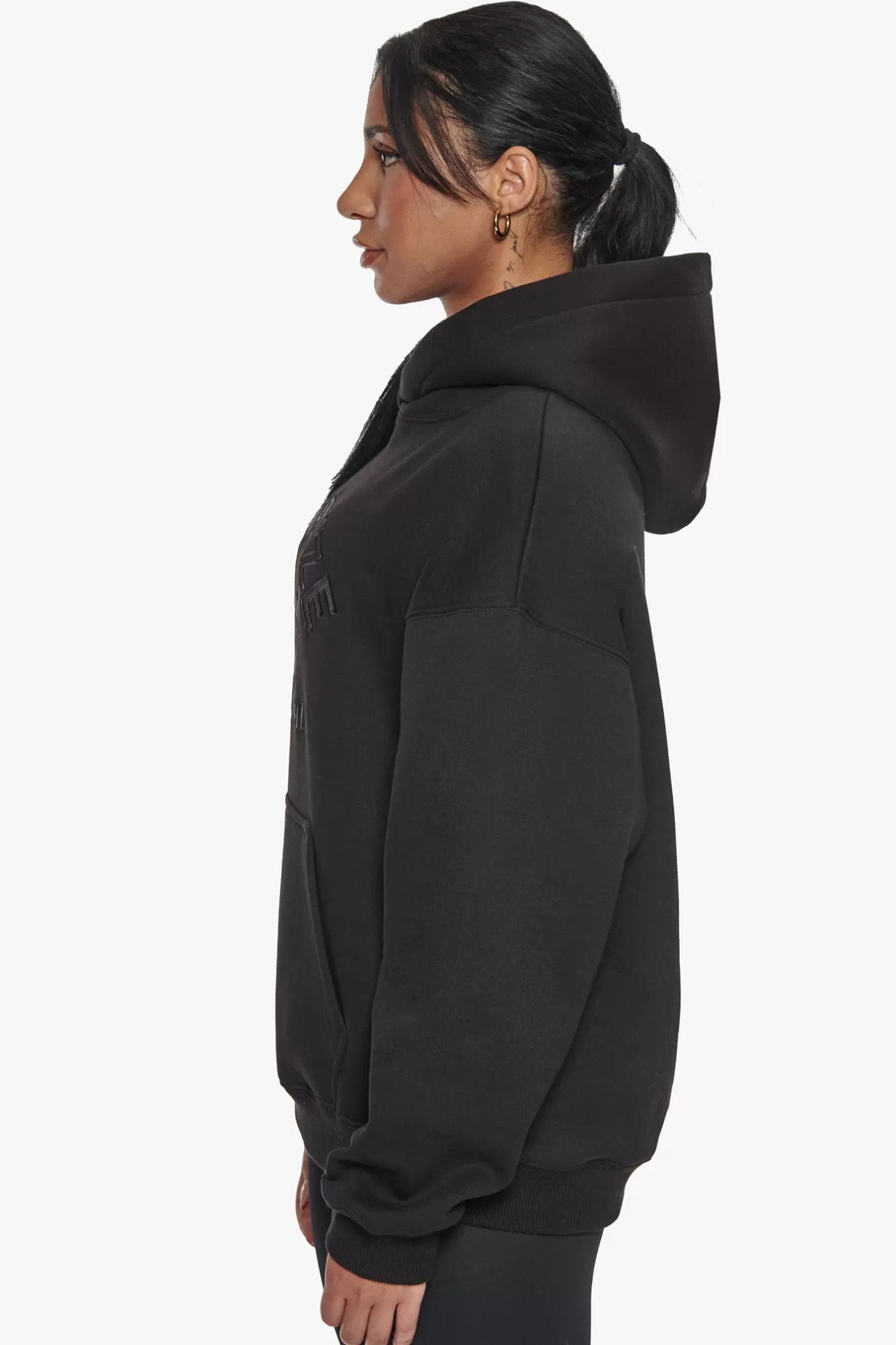 Dropsize PRAY LOVE HUSTLE EMBO HOODIE BLACK*Women Women