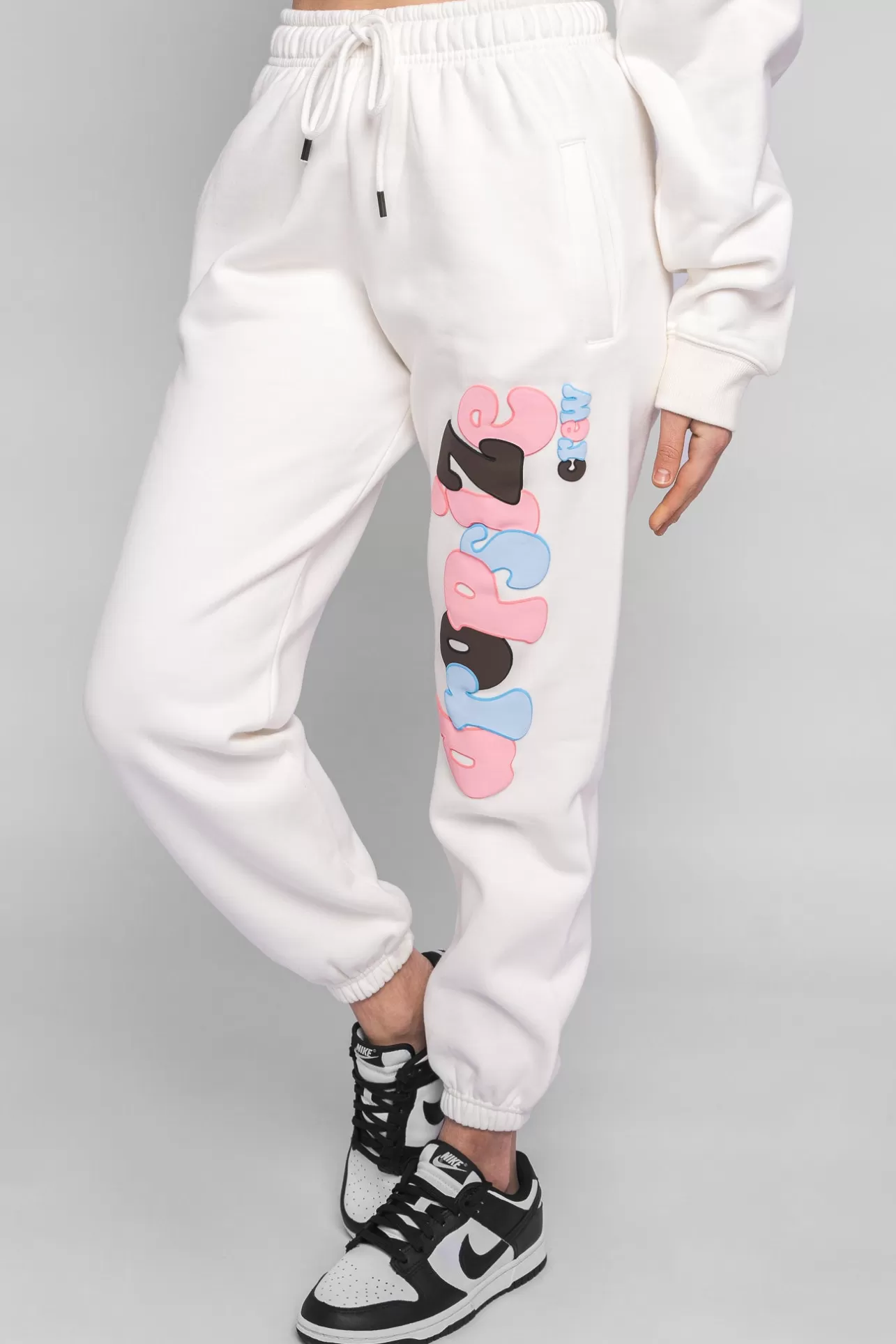 Dropsize PUFFER PRINT MIXED COLOR JOGGER CREAM WHITE*Women Women
