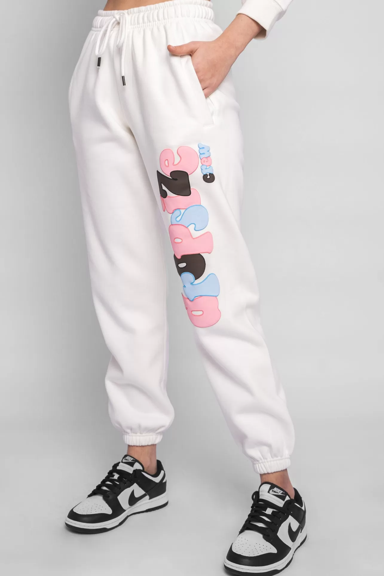 Dropsize PUFFER PRINT MIXED COLOR JOGGER CREAM WHITE*Women Women