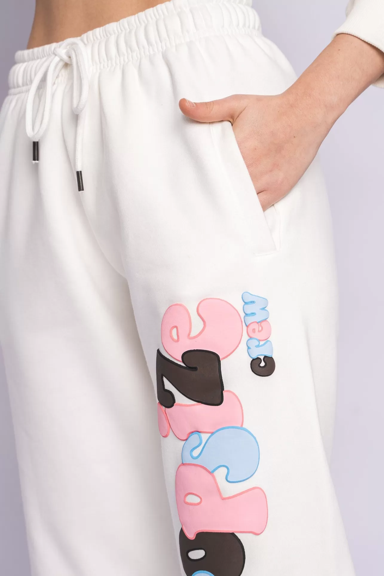 Dropsize PUFFER PRINT MIXED COLOR JOGGER CREAM WHITE*Women Women