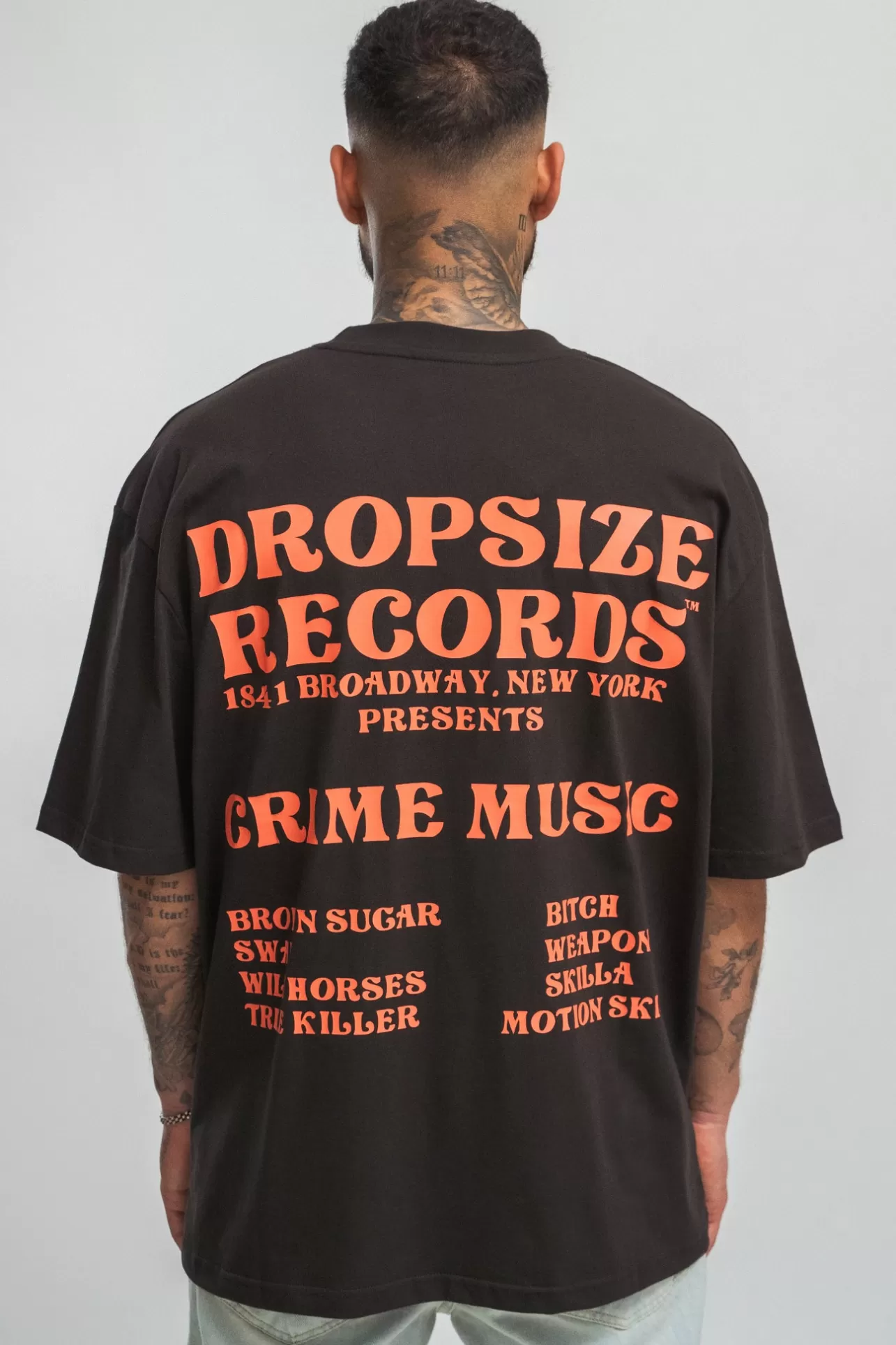 Dropsize 'RECORDS'' T-SHIRT WASHED BLACK* T Shirt
