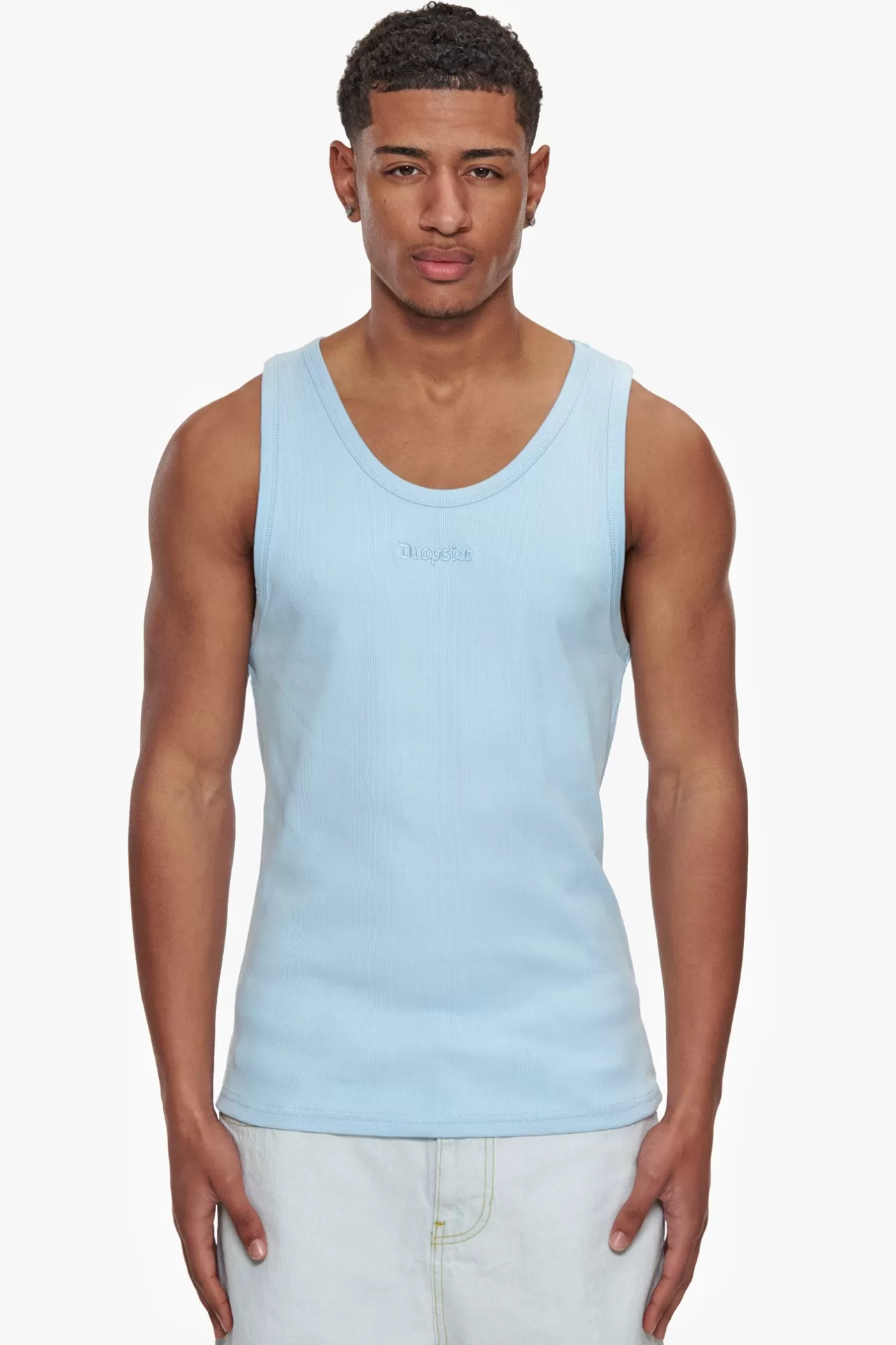 Dropsize RIB TANK TOP BABY BLUE* T Shirt