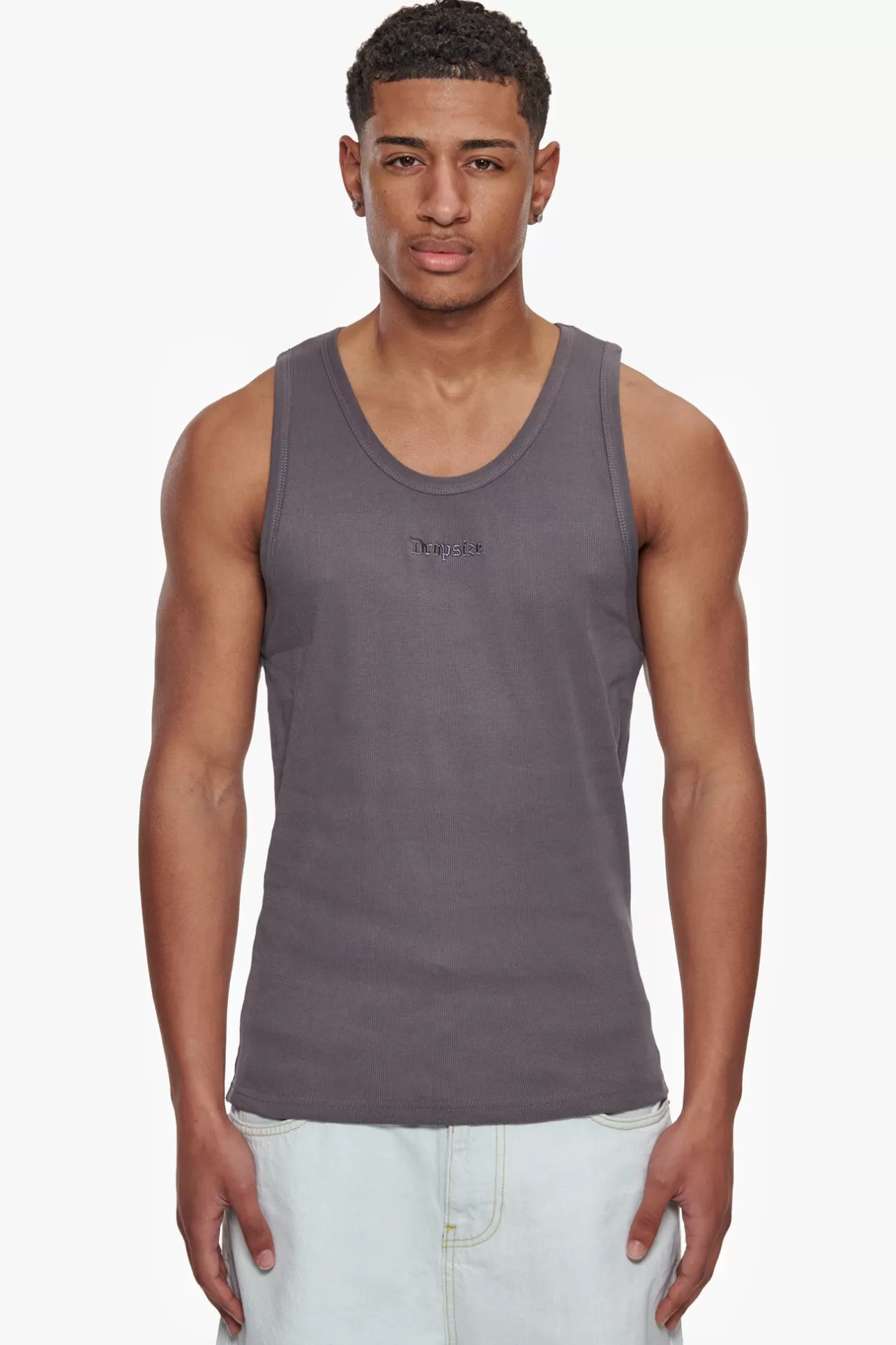 Dropsize RIB TANK TOP GREY* T Shirt