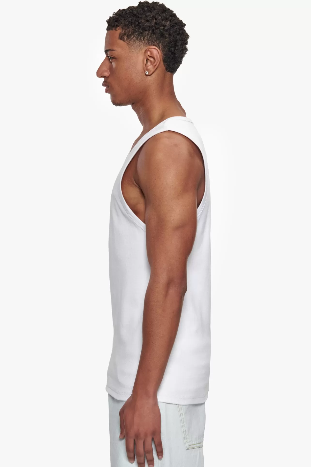 Dropsize RIB TANK TOP WHITE* T Shirt