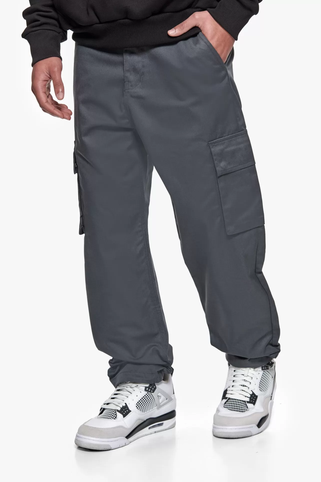 Dropsize SINGLE CARGO POCKET WORK WEAR PANTS GREY* Cargoes