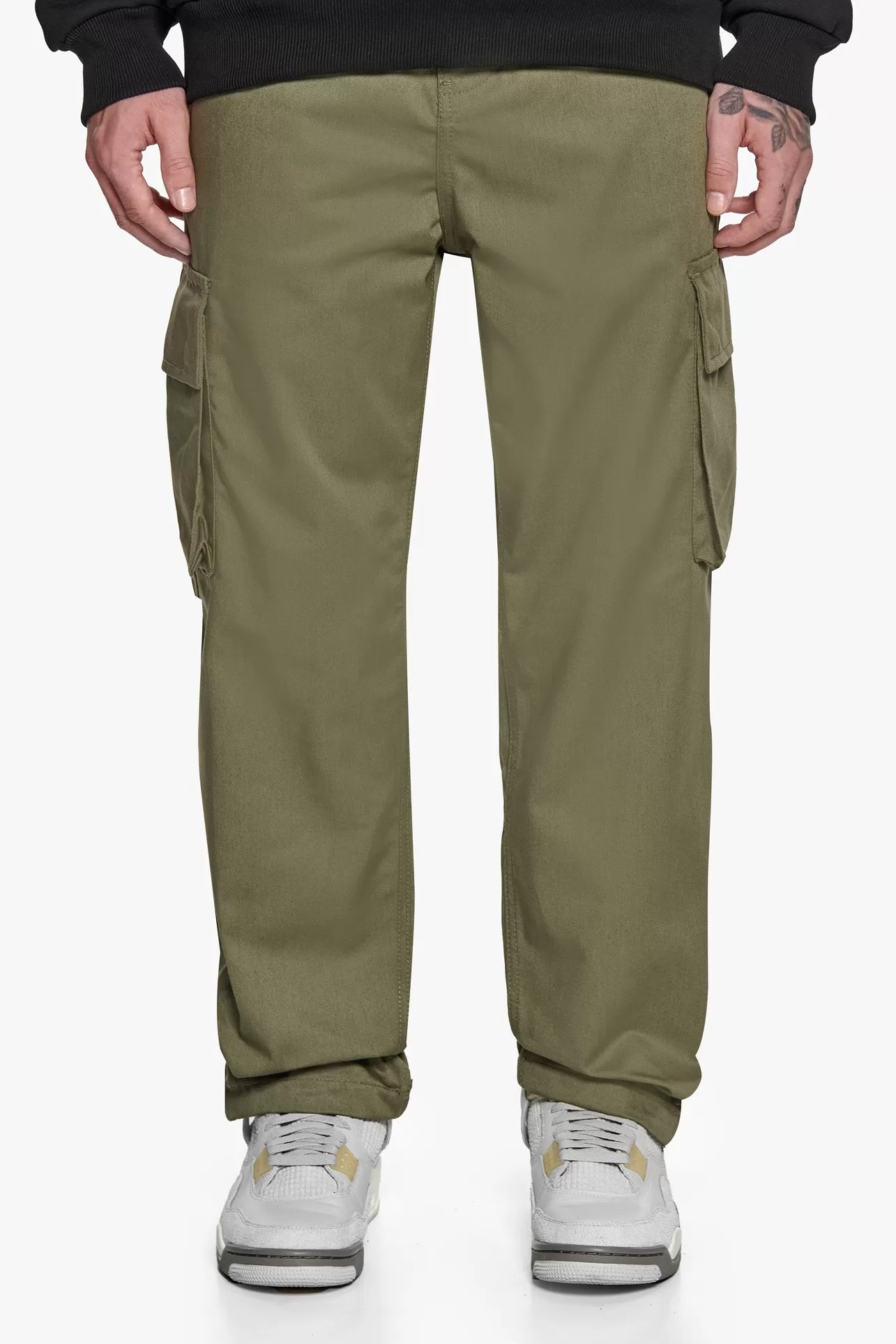 Dropsize SINGLE CARGO POCKET WORK WEAR PANTS OLIVE* Cargoes