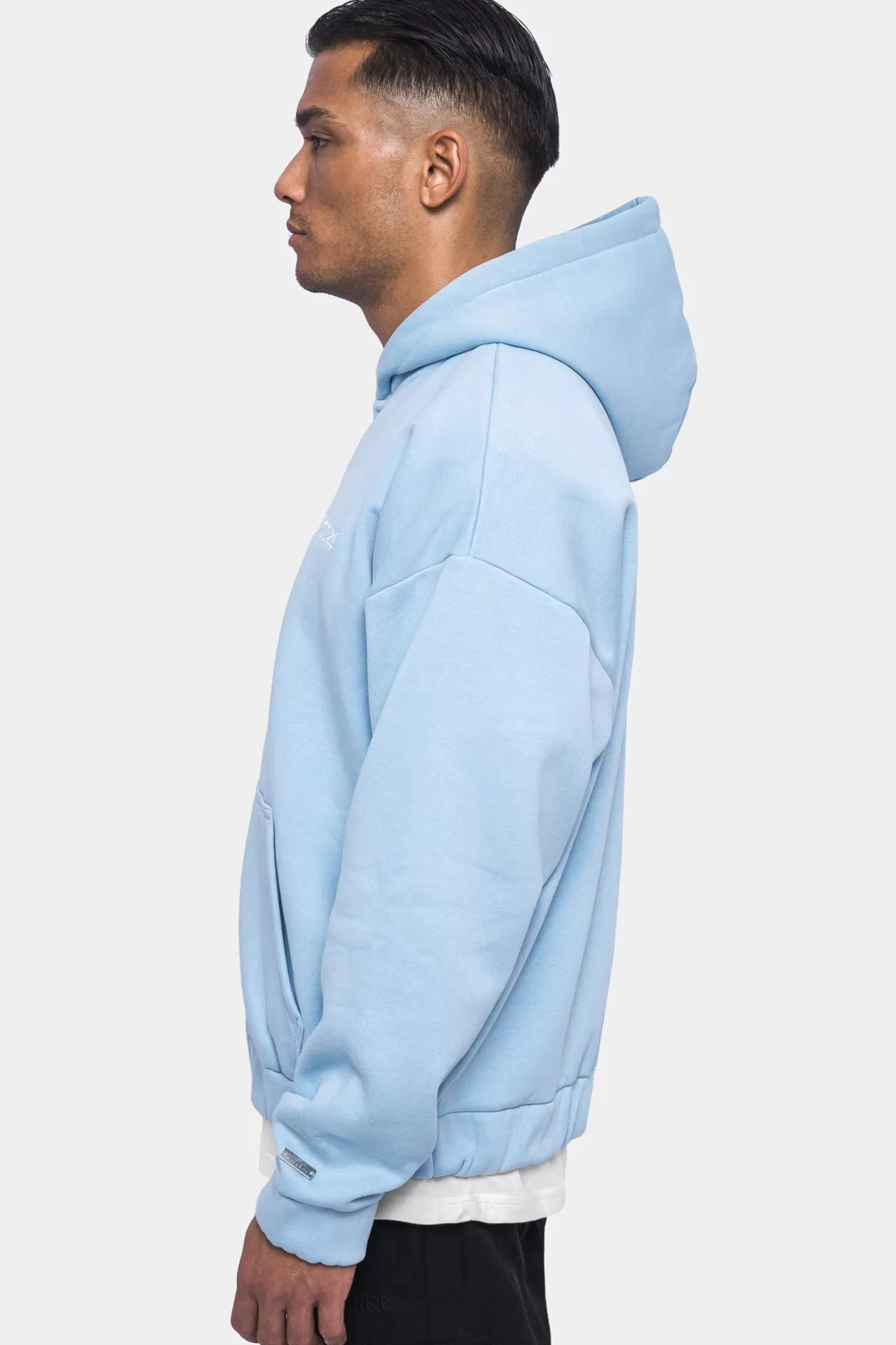 Dropsize SUPER HEAVY OVERSIZE BLANK ZIP HOODIE BABY BLUE* Zips