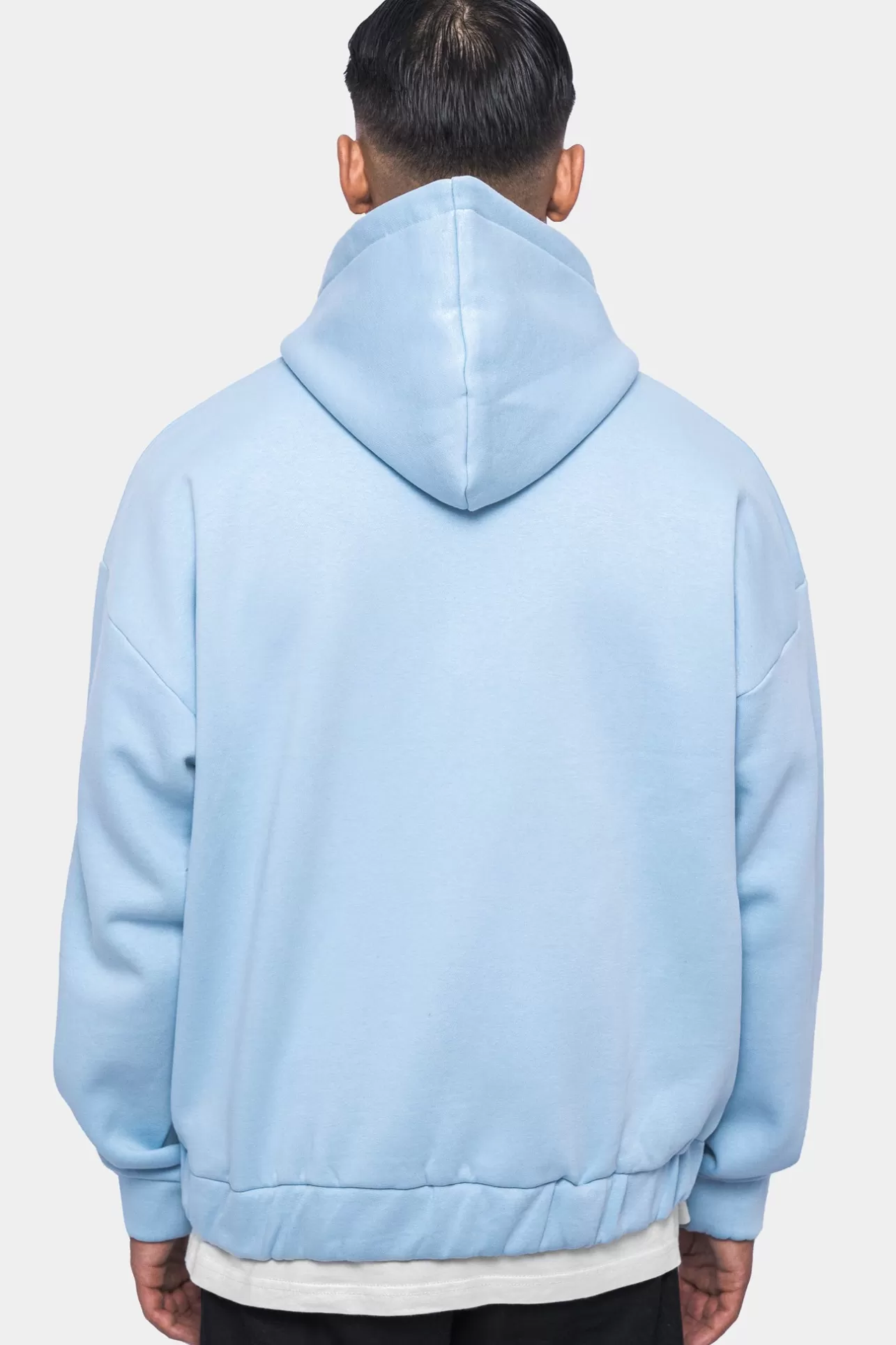 Dropsize SUPER HEAVY OVERSIZE BLANK ZIP HOODIE BABY BLUE* Zips
