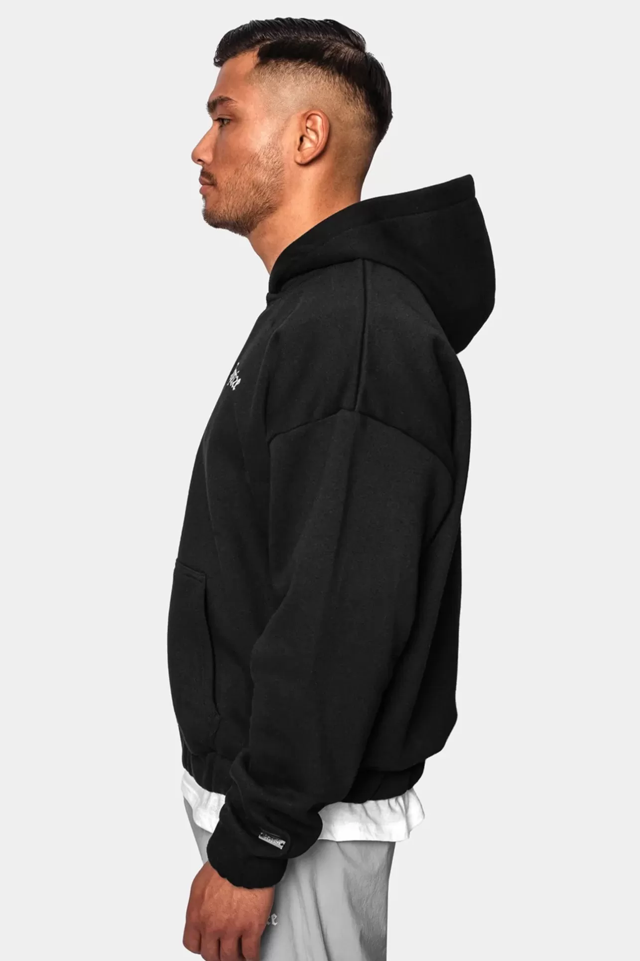 Dropsize SUPER HEAVY OVERSIZE BLANK ZIP HOODIE BLACK* Zips