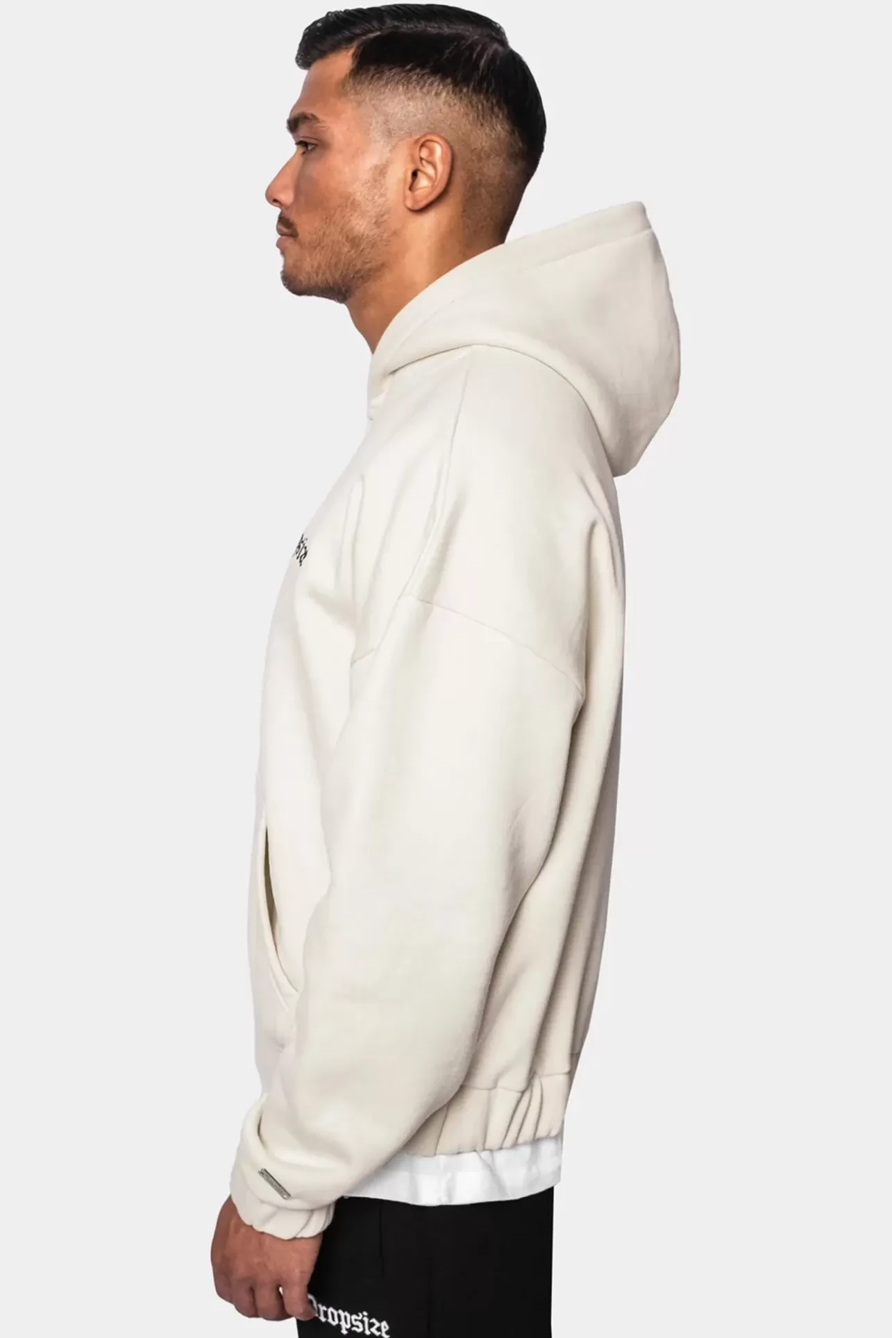 Dropsize SUPER HEAVY OVERSIZE BLANK ZIP HOODIE COCONUT MILK* Zips