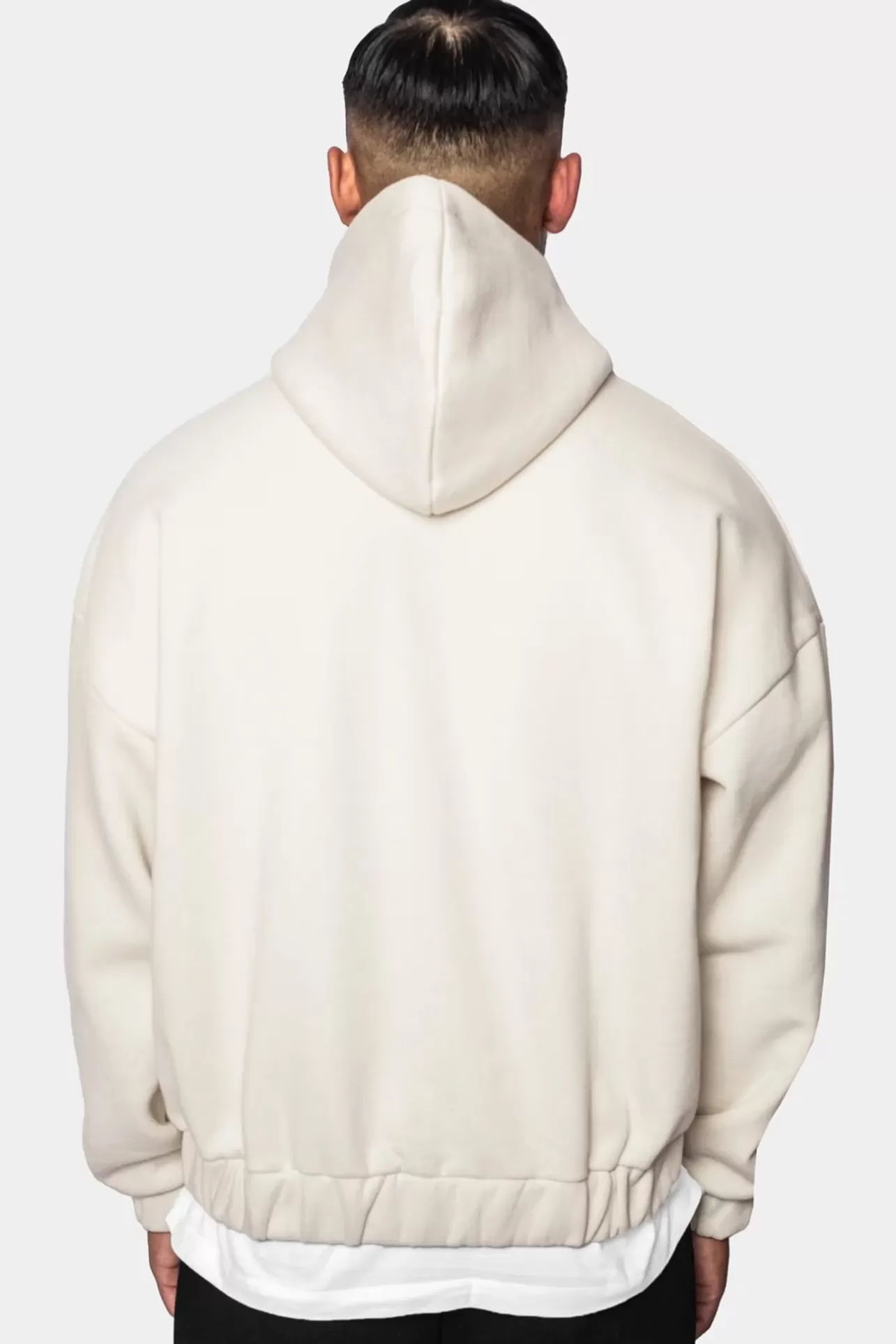 Dropsize SUPER HEAVY OVERSIZE BLANK ZIP HOODIE COCONUT MILK* Zips