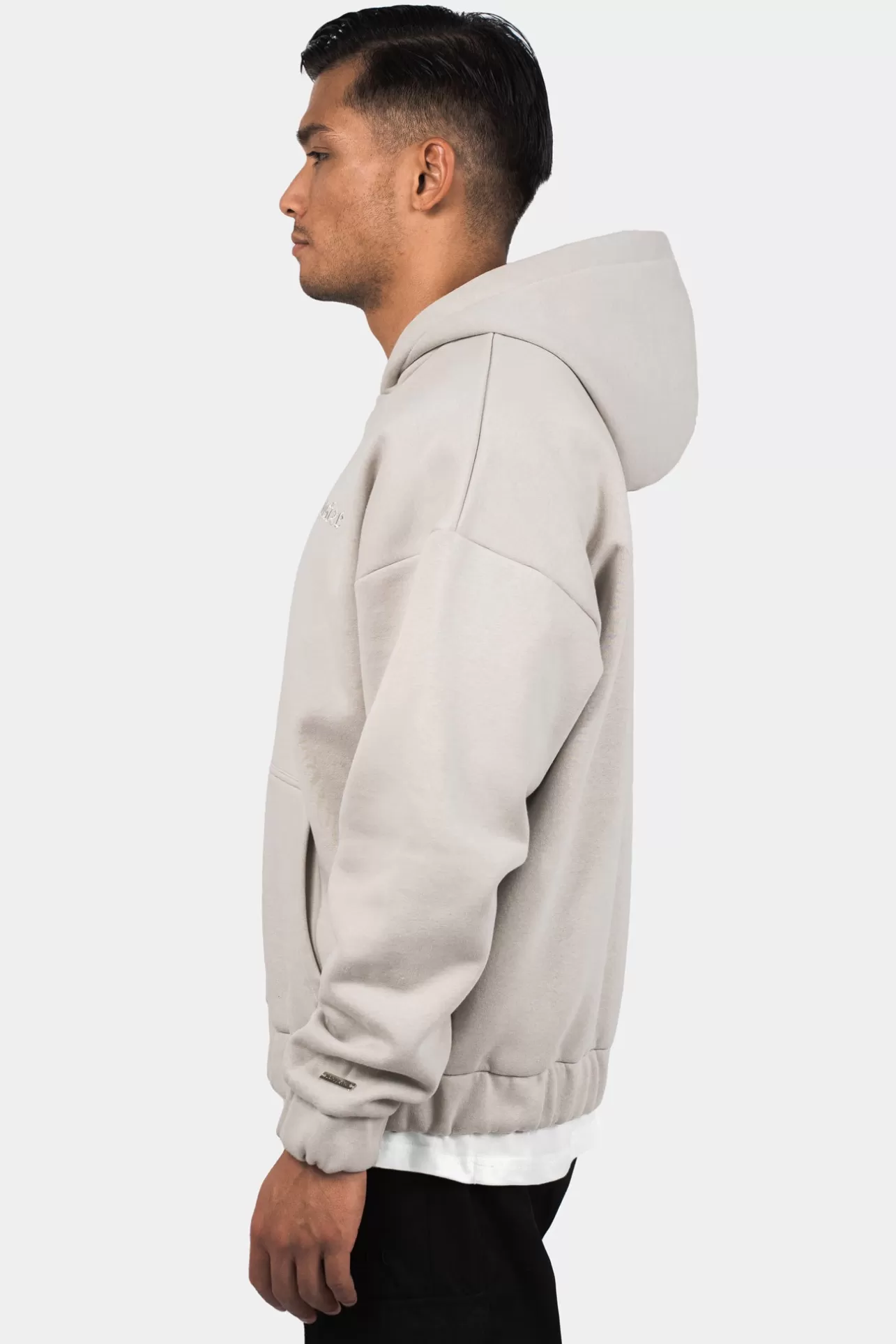 Dropsize SUPER HEAVY OVERSIZE BLANK ZIP HOODIE MOON BEAM* Zips