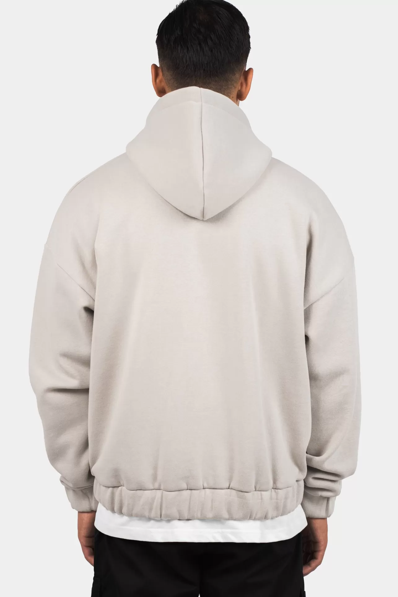 Dropsize SUPER HEAVY OVERSIZE BLANK ZIP HOODIE MOON BEAM* Zips