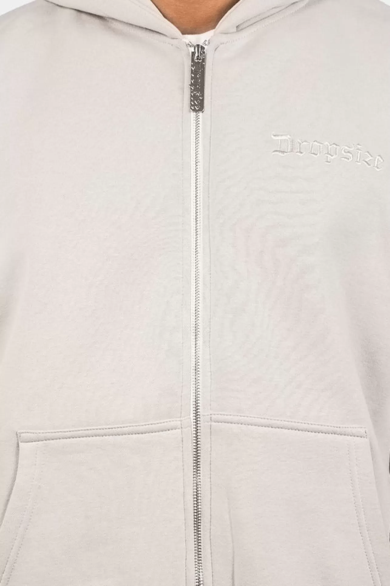 Dropsize SUPER HEAVY OVERSIZE BLANK ZIP HOODIE MOON BEAM* Zips