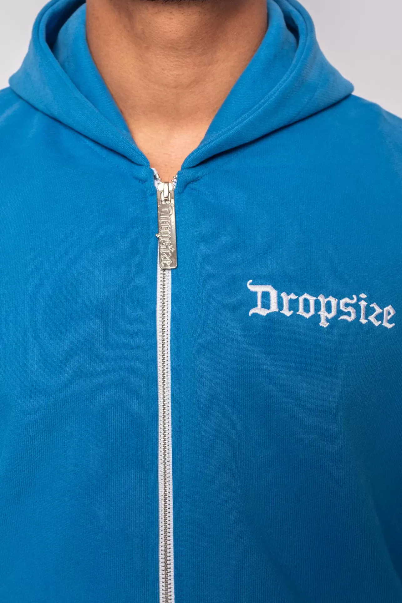 Dropsize SUPER HEAVY OVERSIZE BLANK ZIP HOODIE ROYAL BLUE* Zips
