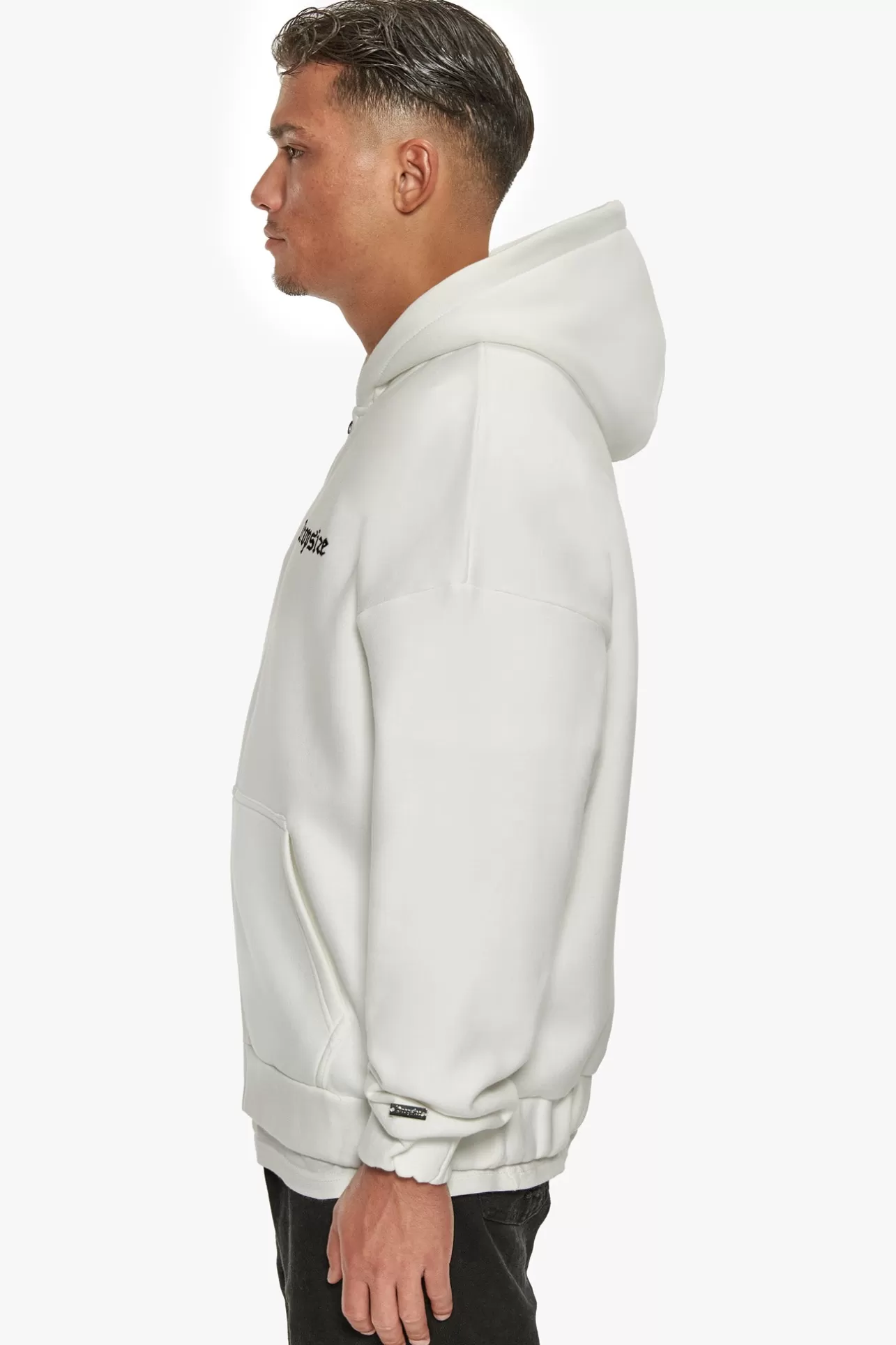 Dropsize SUPER HEAVY OVERSIZE BLANK ZIP HOODIE WASHED WHITE* Zips