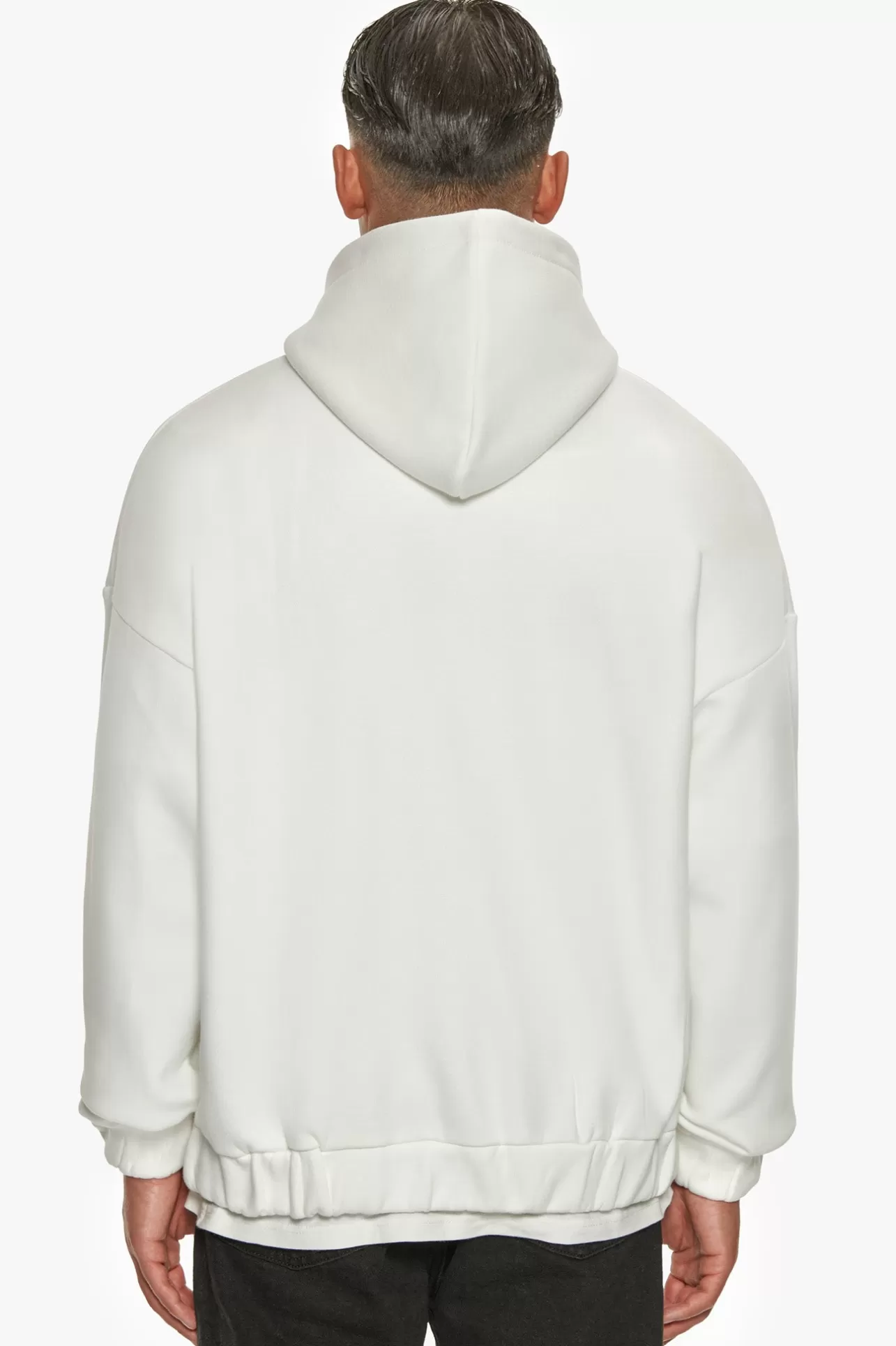 Dropsize SUPER HEAVY OVERSIZE BLANK ZIP HOODIE WASHED WHITE* Zips