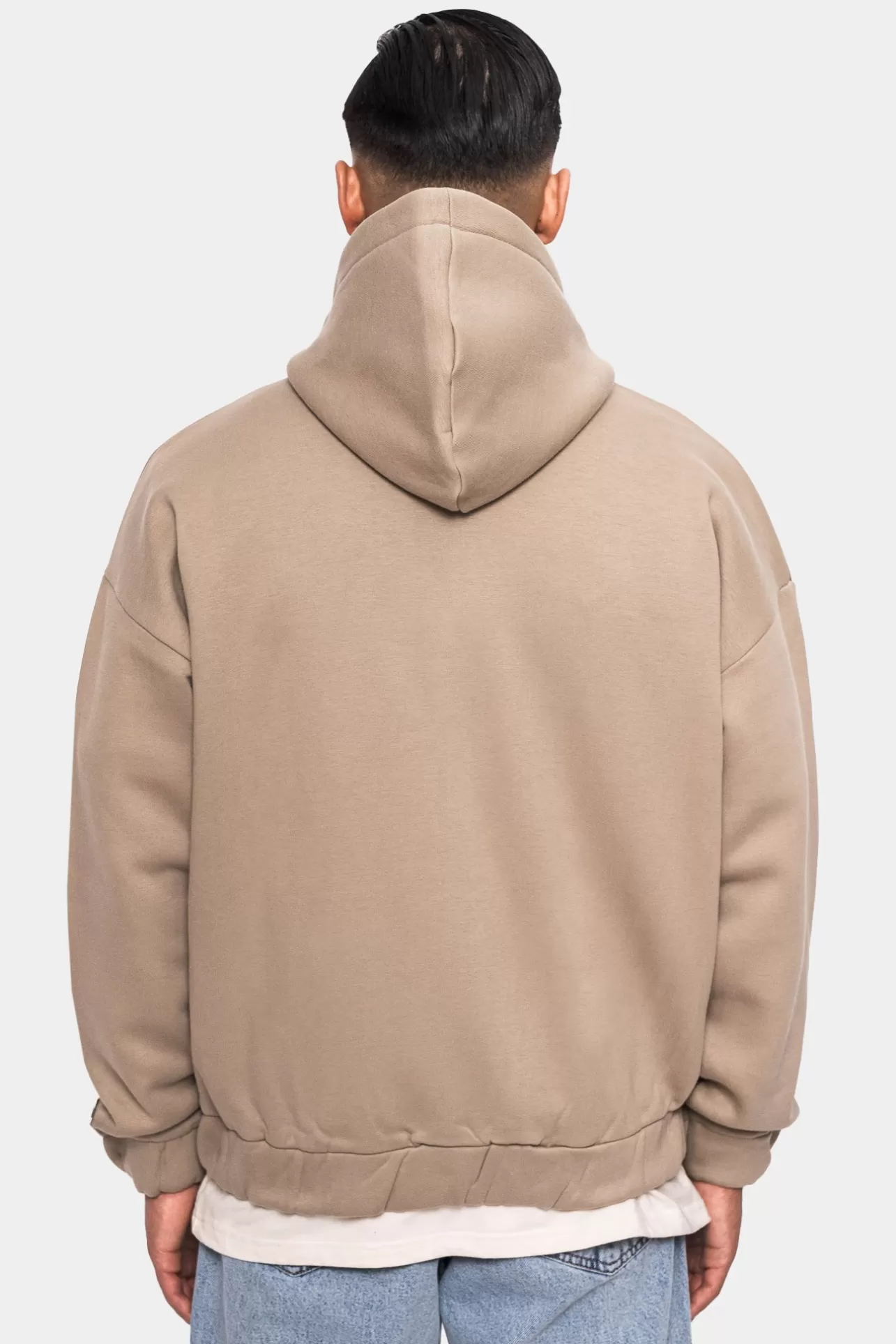 Dropsize SUPER HEAVY OVERSIZE BLANK ZIP HOODIE WEATHERED TEAK* Zips