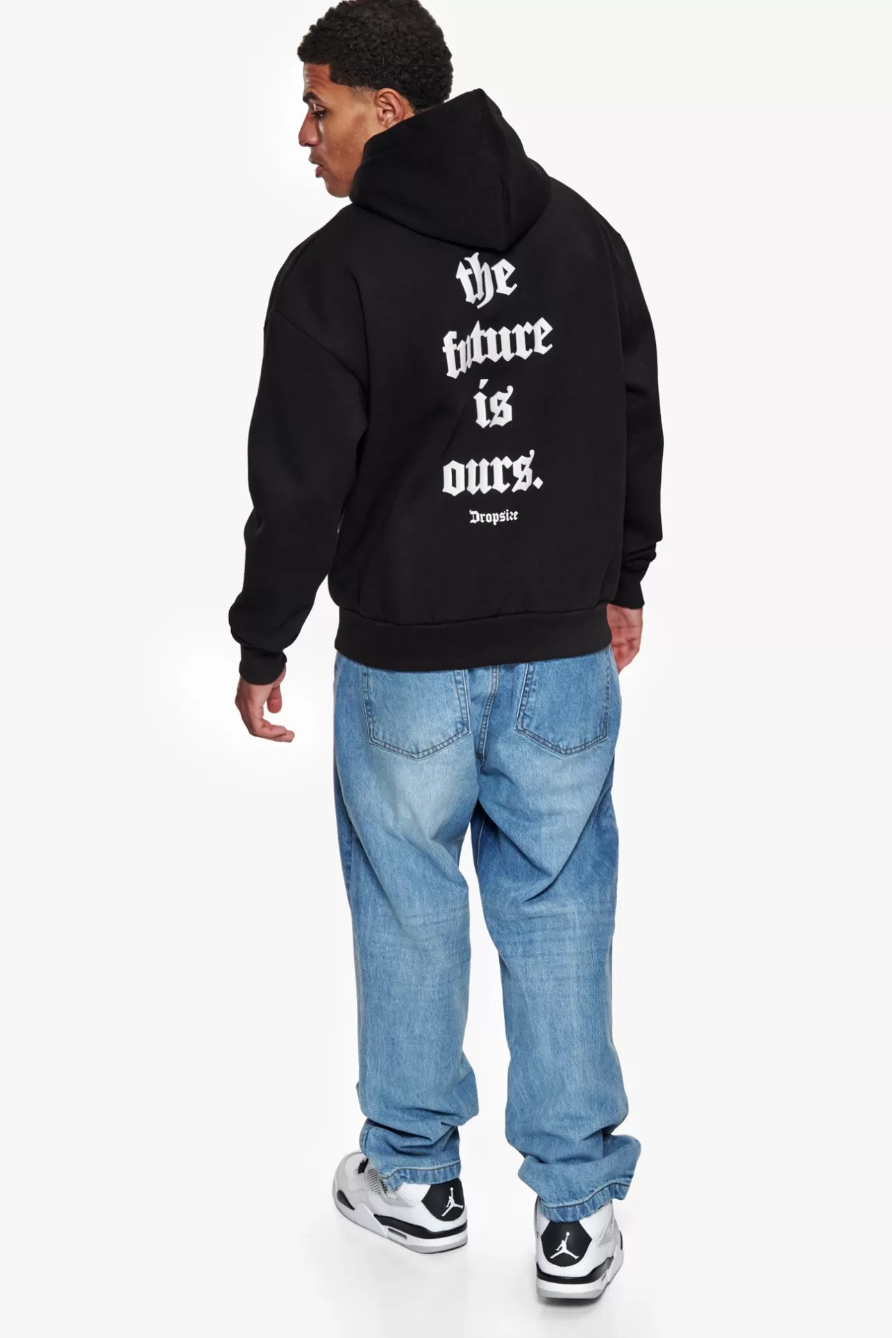 Dropsize SUPER HEAVY OVERSIZE FUTURE IS OURS HOODIE BLACK* Hoodie