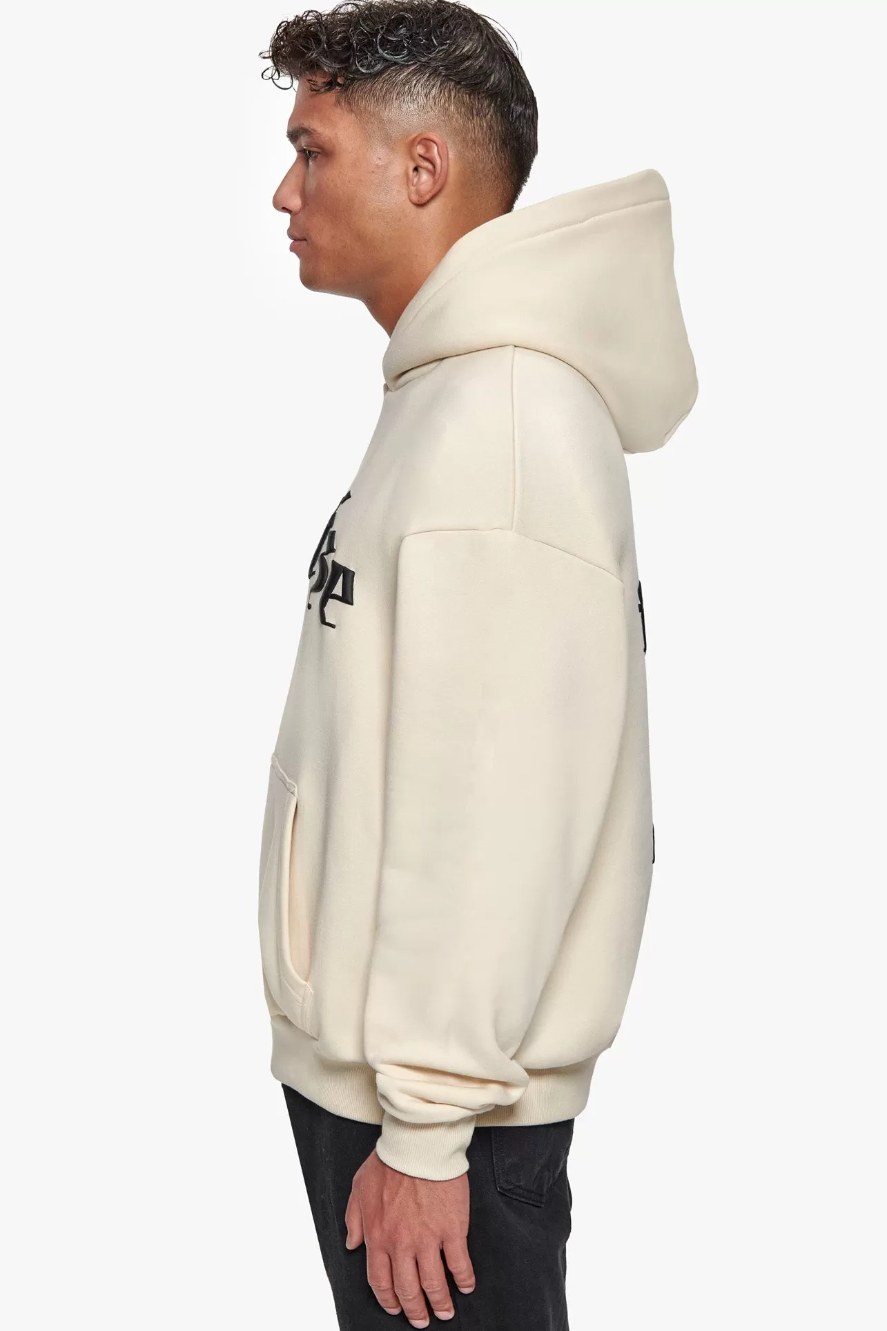 Dropsize SUPER HEAVY OVERSIZE FUTURE IS OURS HOODIE COCONUT/BLACK* Hoodie