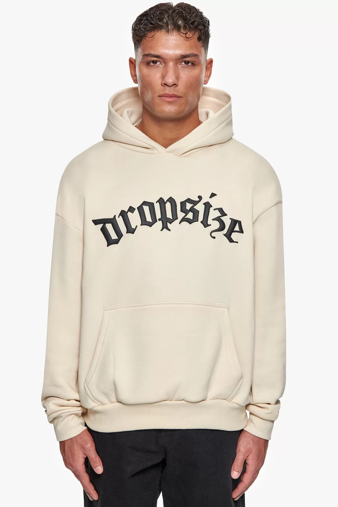 Dropsize SUPER HEAVY OVERSIZE FUTURE IS OURS HOODIE COCONUT/BLACK* Hoodie