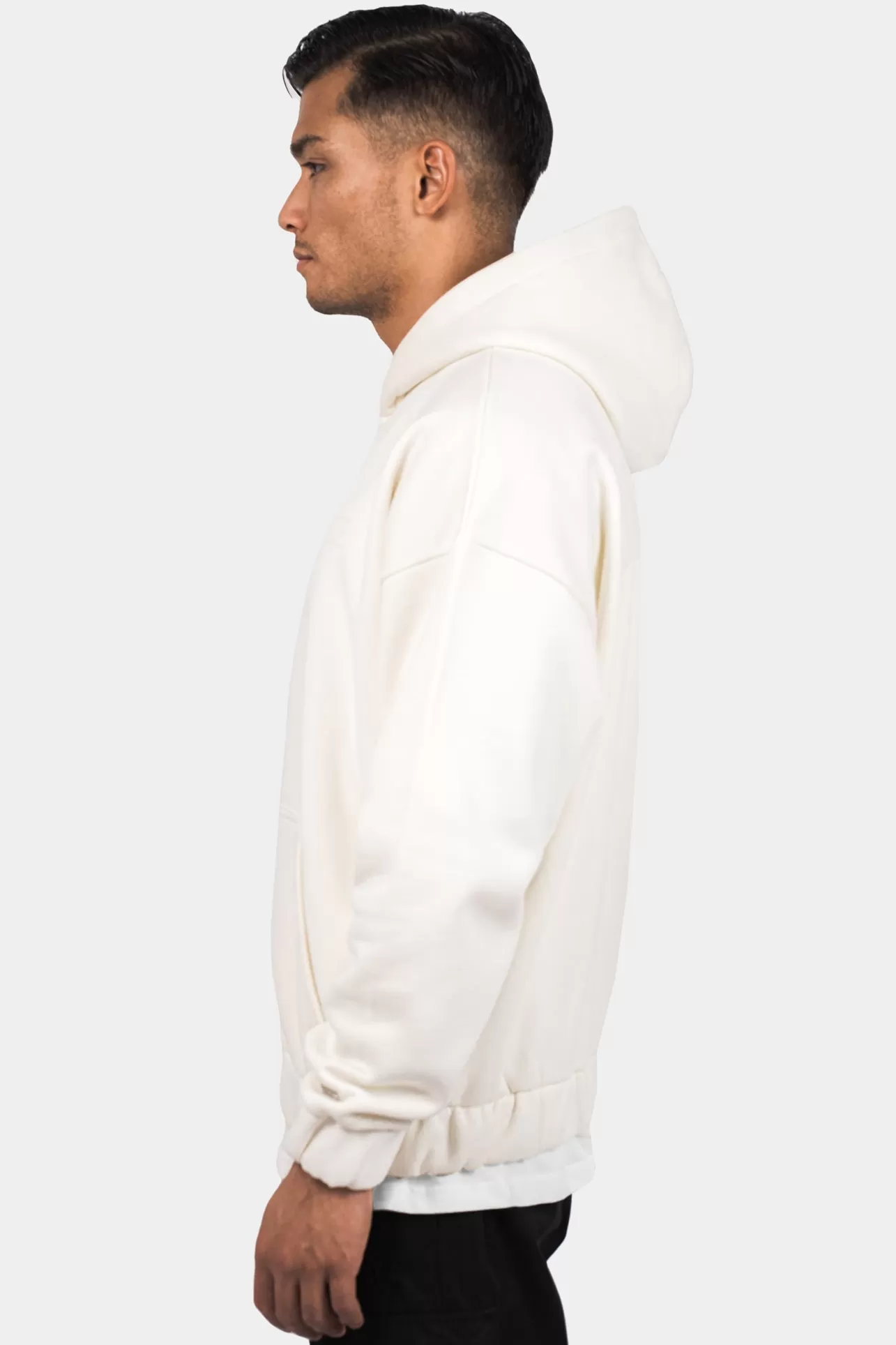 Dropsize SUPER HEAVY OVERSIZE HD PRINT ZIP HOODIE CREAM WHITE* Zips