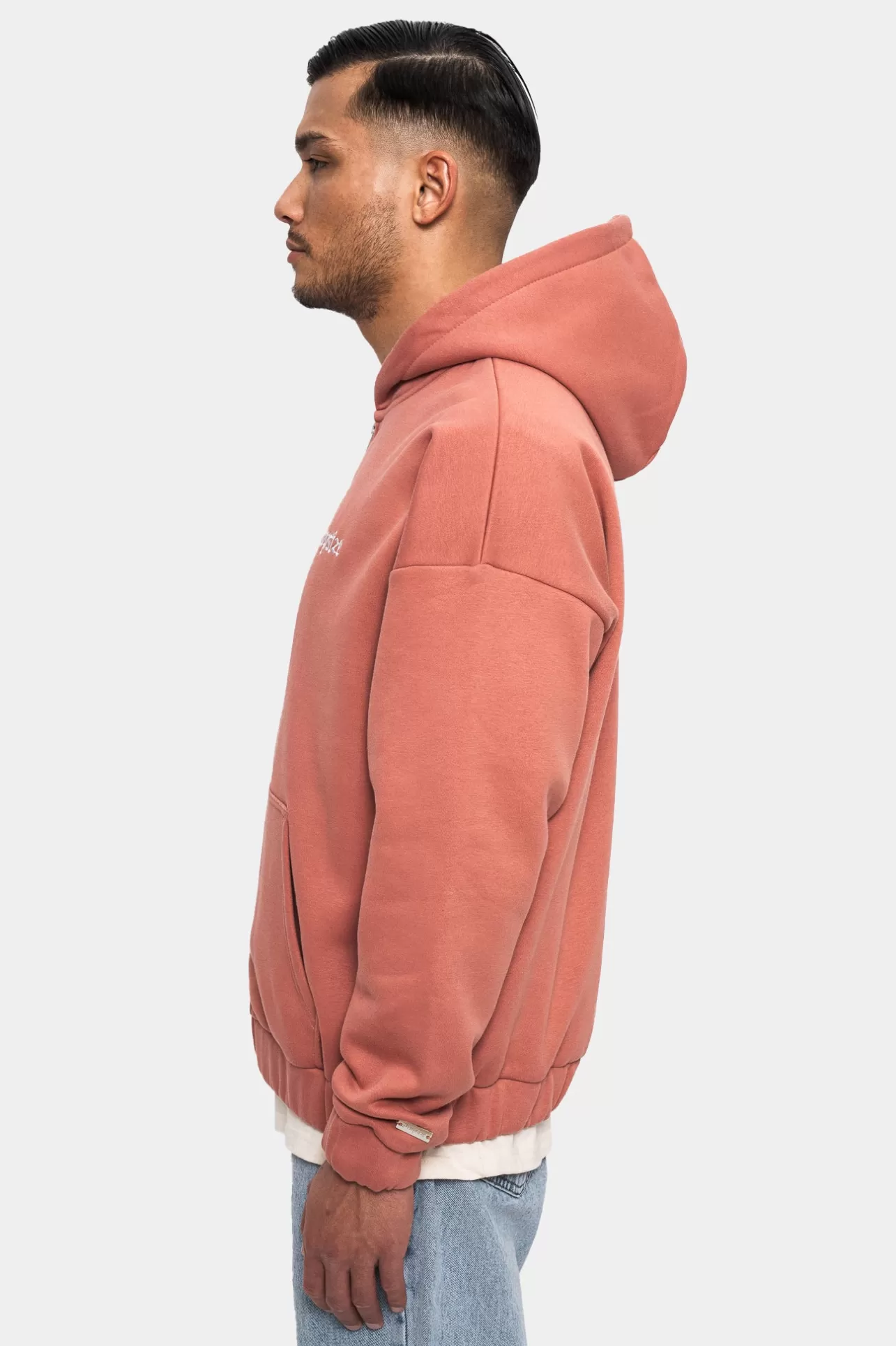 Dropsize SUPER HEAVY OVERSIZE LOGO DESIGN ZIP HOODIE CANYON CLAY* Zips