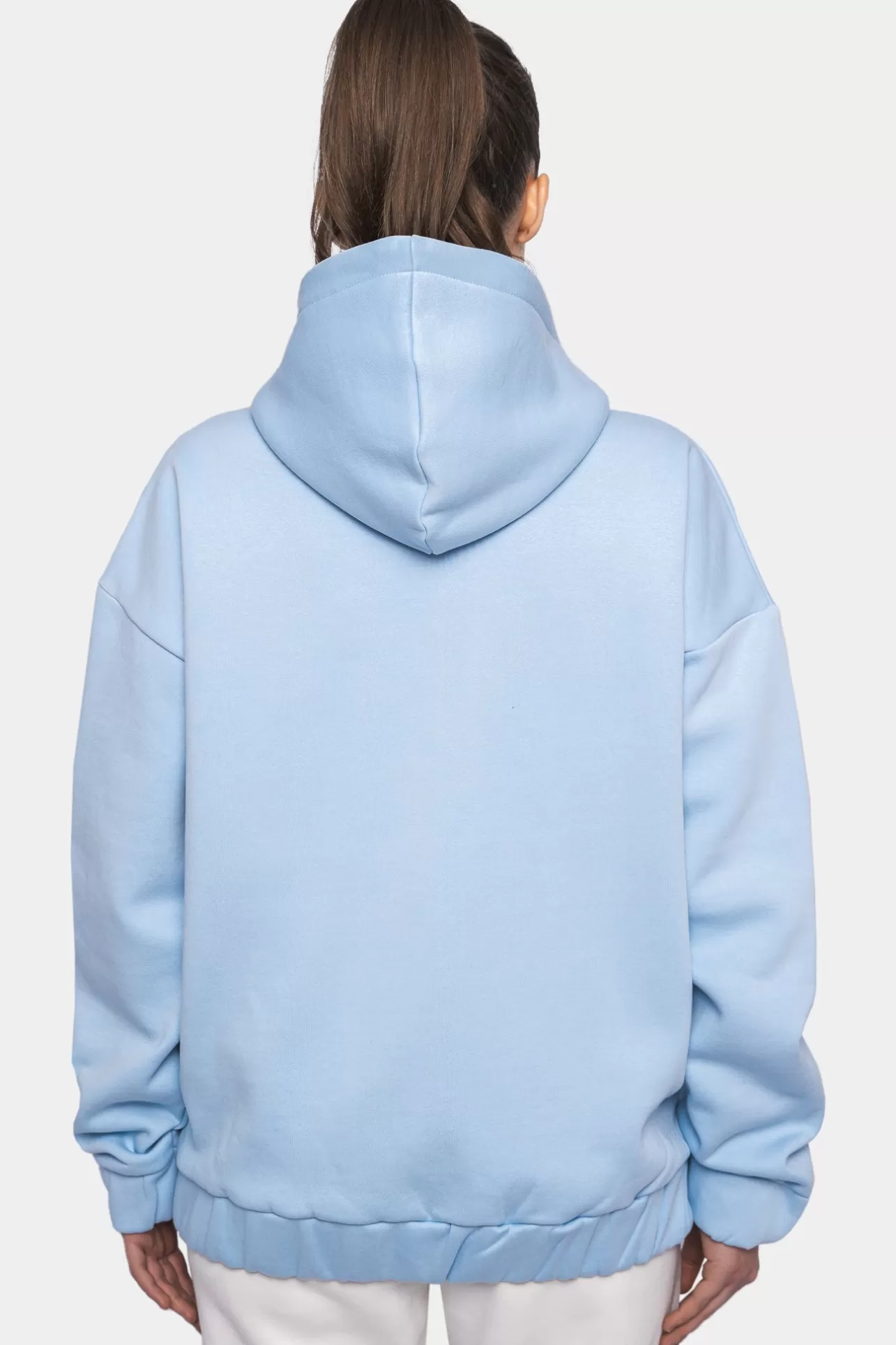 Dropsize SUPER HEAVY OVERSIZE LOGO ZIP HOODIE BABY BLUE*Women Women