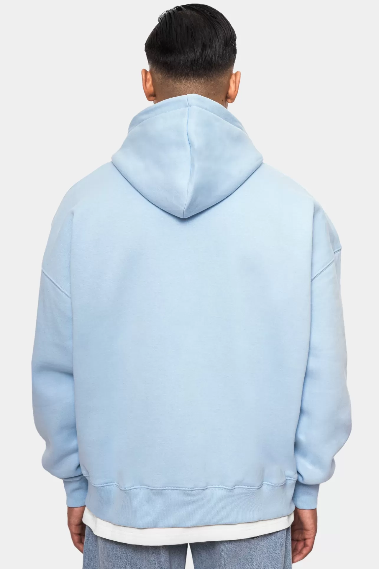 Dropsize SUPER HEAVY OVERSIZE LOGO ZIP HOODIE BABY BLUE* Zips