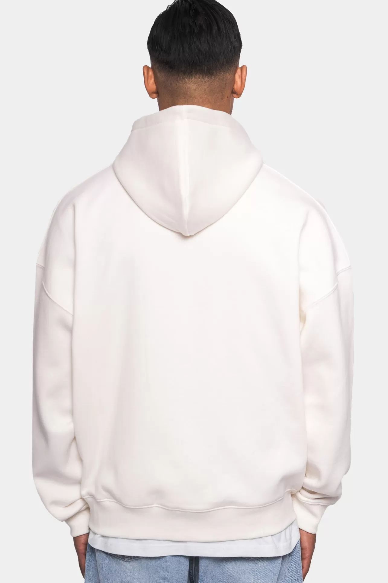 Dropsize SUPER HEAVY OVERSIZE LOGO ZIP HOODIE CREAM WHITE* Zips