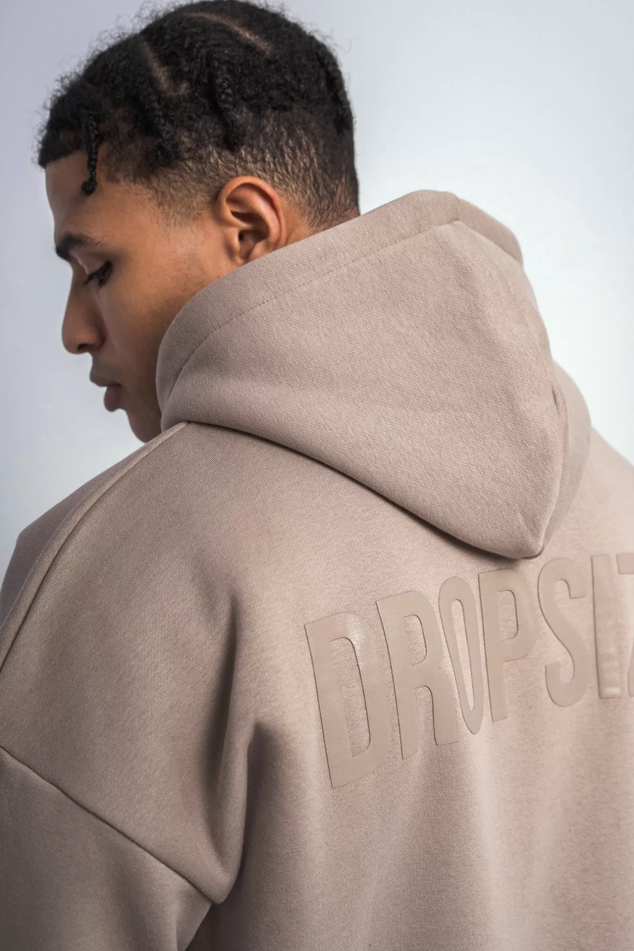 Dropsize SUPER HEAVY OVERSIZE LOGO ZIP HOODIE SIMPLY TAUPE* Zips