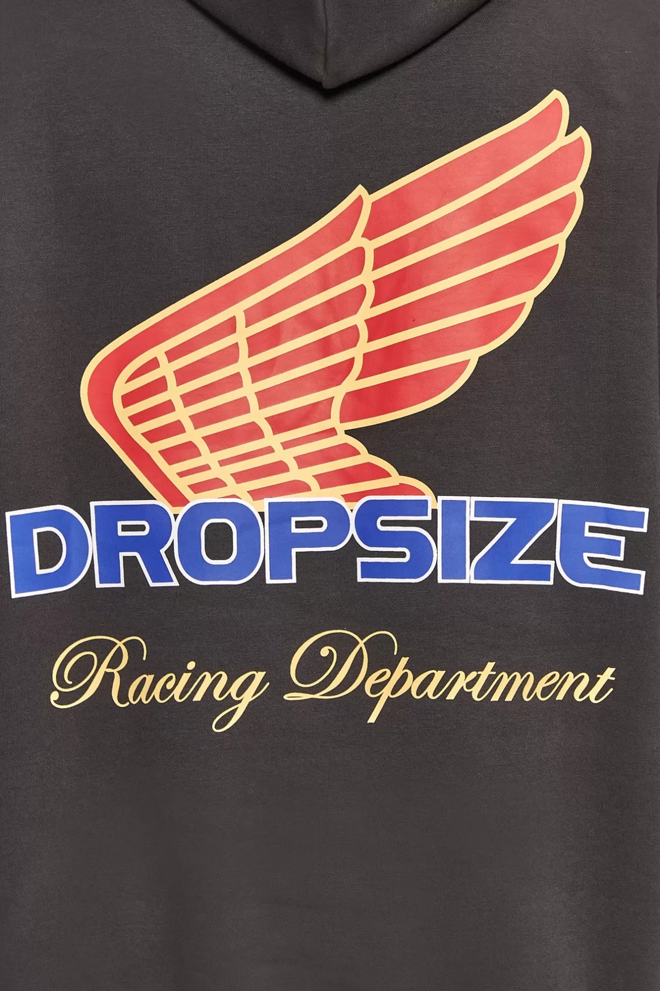 Dropsize SUPER HEAVY OVERSIZE RACING DEPARTMENT HOODIE WASHED BLACK* Hoodie