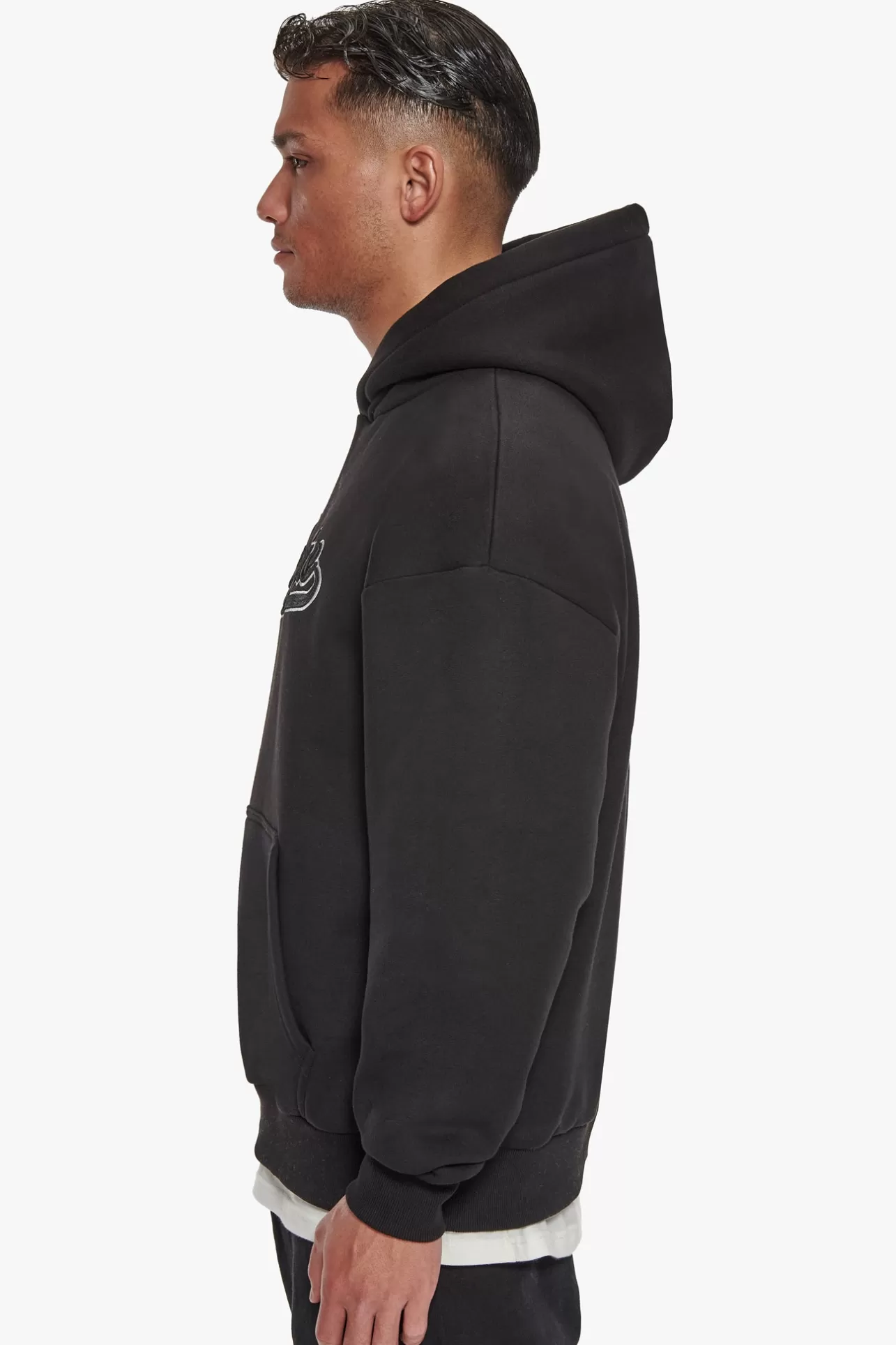 Dropsize SUPER HEAVY OVERSIZE SMOOTH LOGO HOODIE BLACK* Hoodie