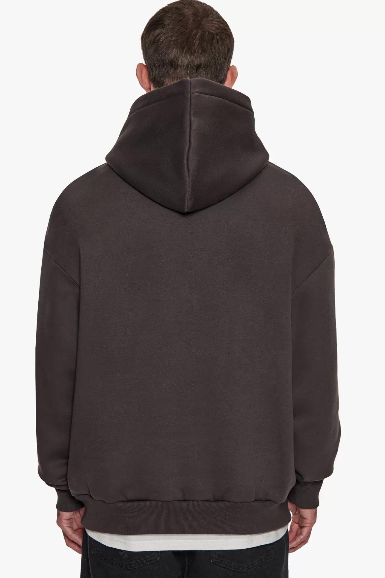 Dropsize SUPER HEAVY OVERSIZE V2 MIDDLE EMBO HOODIE WASHED BLACK / BLACK* Hoodie