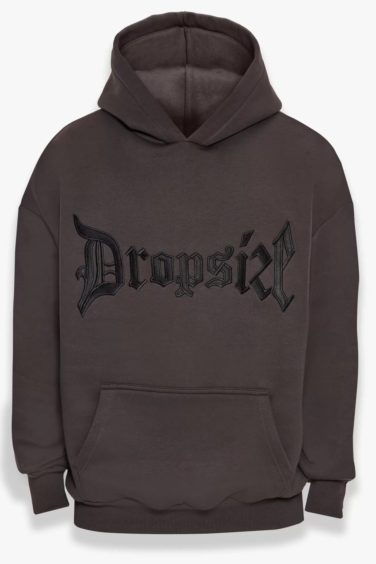 Dropsize SUPER HEAVY OVERSIZE V2 MIDDLE EMBO HOODIE WASHED BLACK / BLACK* Hoodie
