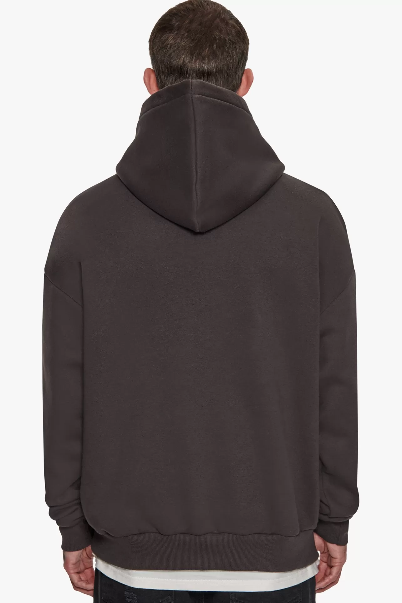 Dropsize SUPER HEAVY OVERSIZE V2 MIDDLE EMBO HOODIE WASHED BLACK / WHITE* Hoodie