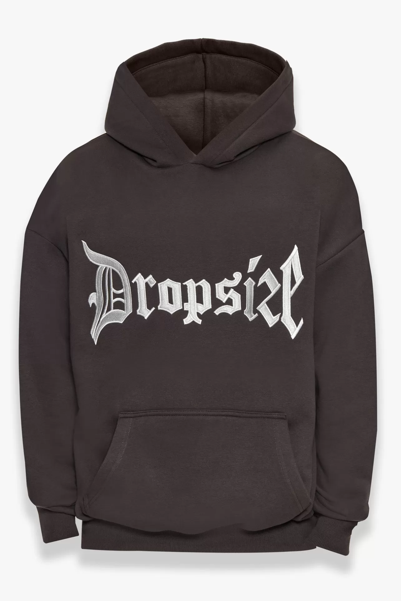 Dropsize SUPER HEAVY OVERSIZE V2 MIDDLE EMBO HOODIE WASHED BLACK / WHITE* Hoodie